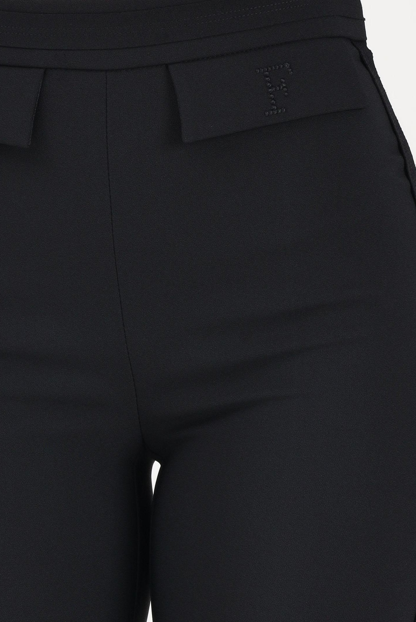 ELISABETTA FRANCHI Pantalone elegante nero da donna con ricamo logo PA17061E2 110 ELISABETTA FRANCHI