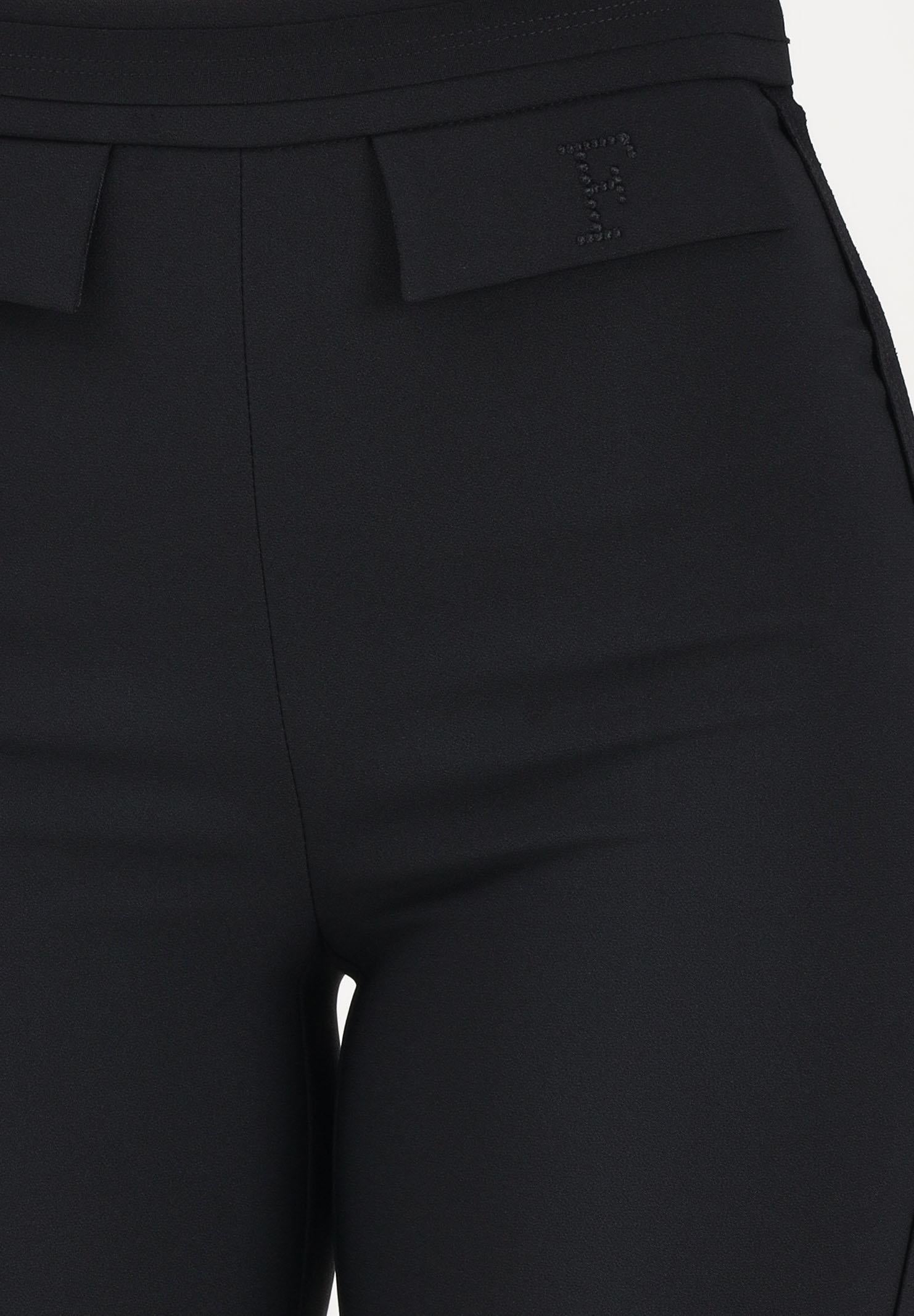 ELISABETTA FRANCHI Pantalone elegante nero da donna con ricamo logo PA17061E2 110 ELISABETTA FRANCHI