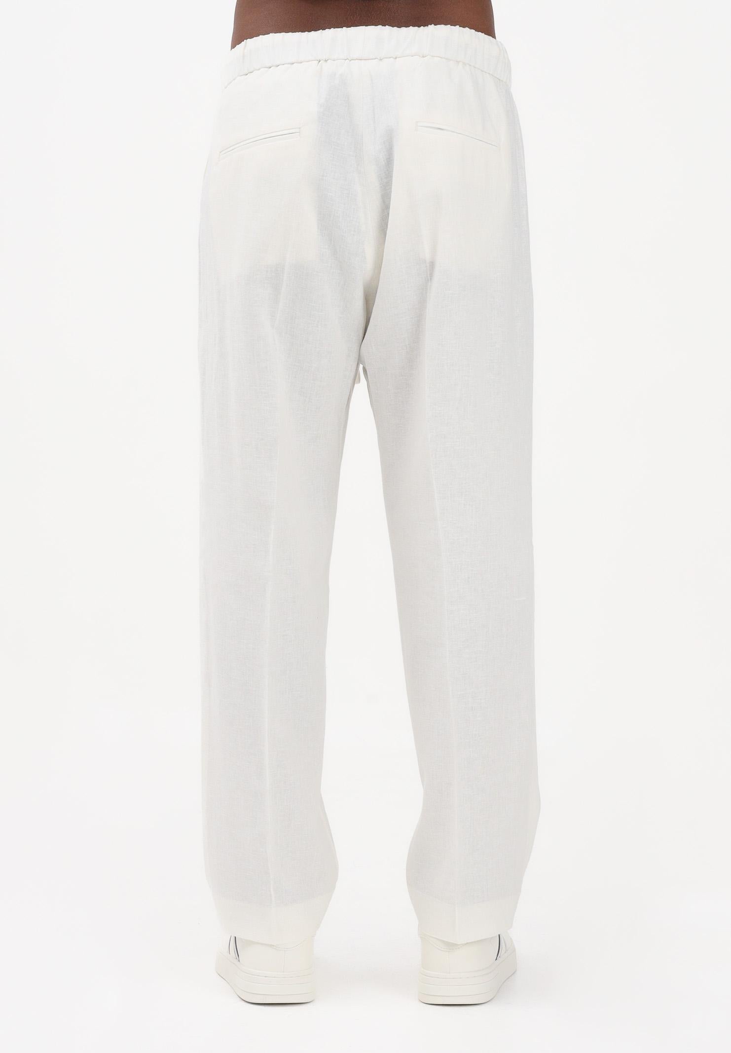 I'M BRIAN Pantalone in lino bianco da uomo PA3702 002 I'M BRIAN