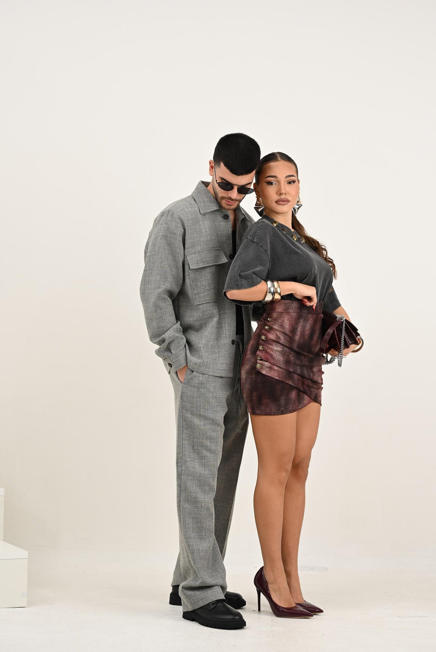 I'M BRIAN Camicia a manica lunga grigia da uomo CA3423 GRIG I'M BRIAN