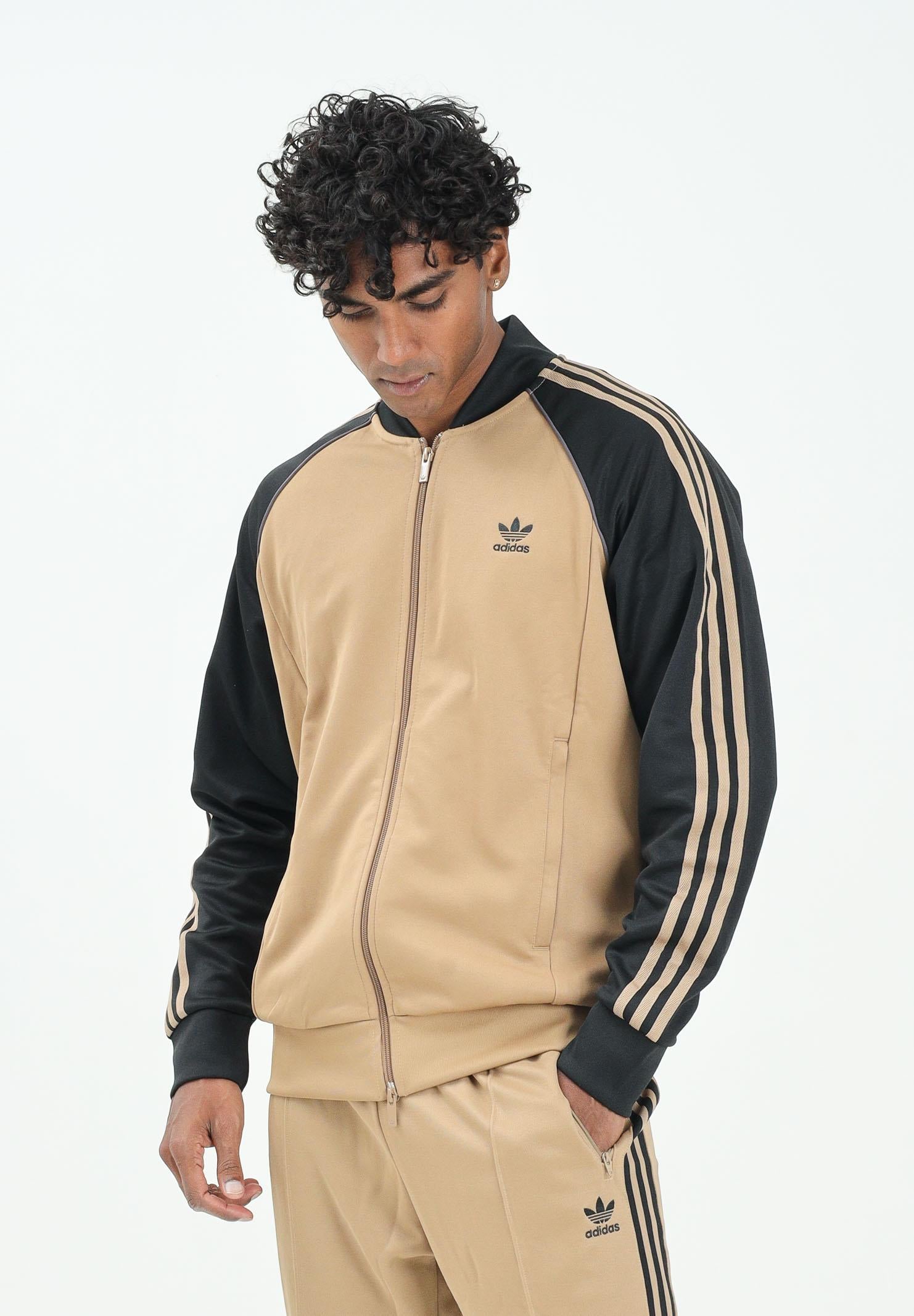 ADIDAS ORIGINALS Felpa con zip Adicolor Classics SST beige e nera da uomo JY1292 ADIDAS ORIGINALS
