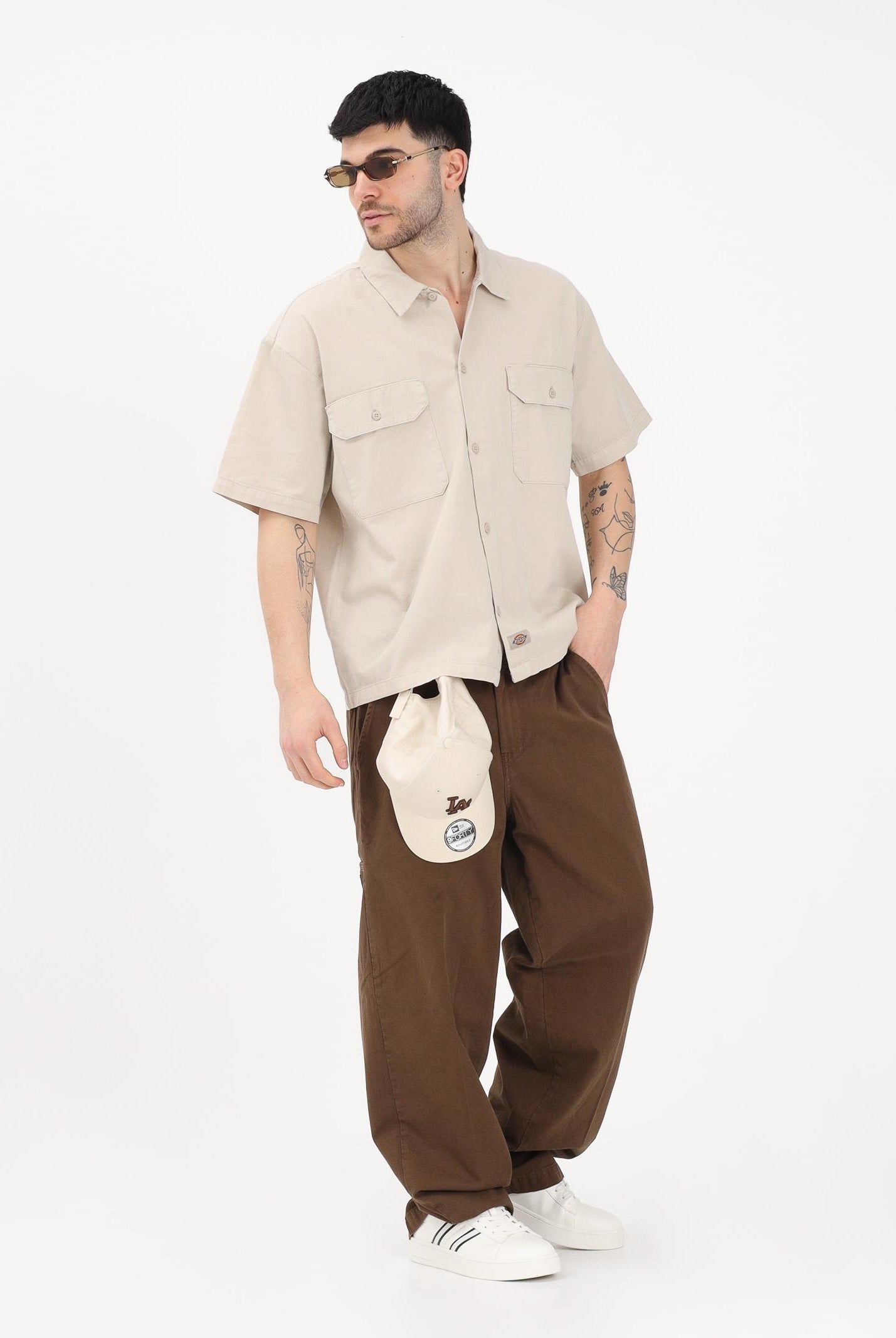 DICKIES Camicia a manica corta Unionville beige da uomo DK0A88N90ST1 . DIckies