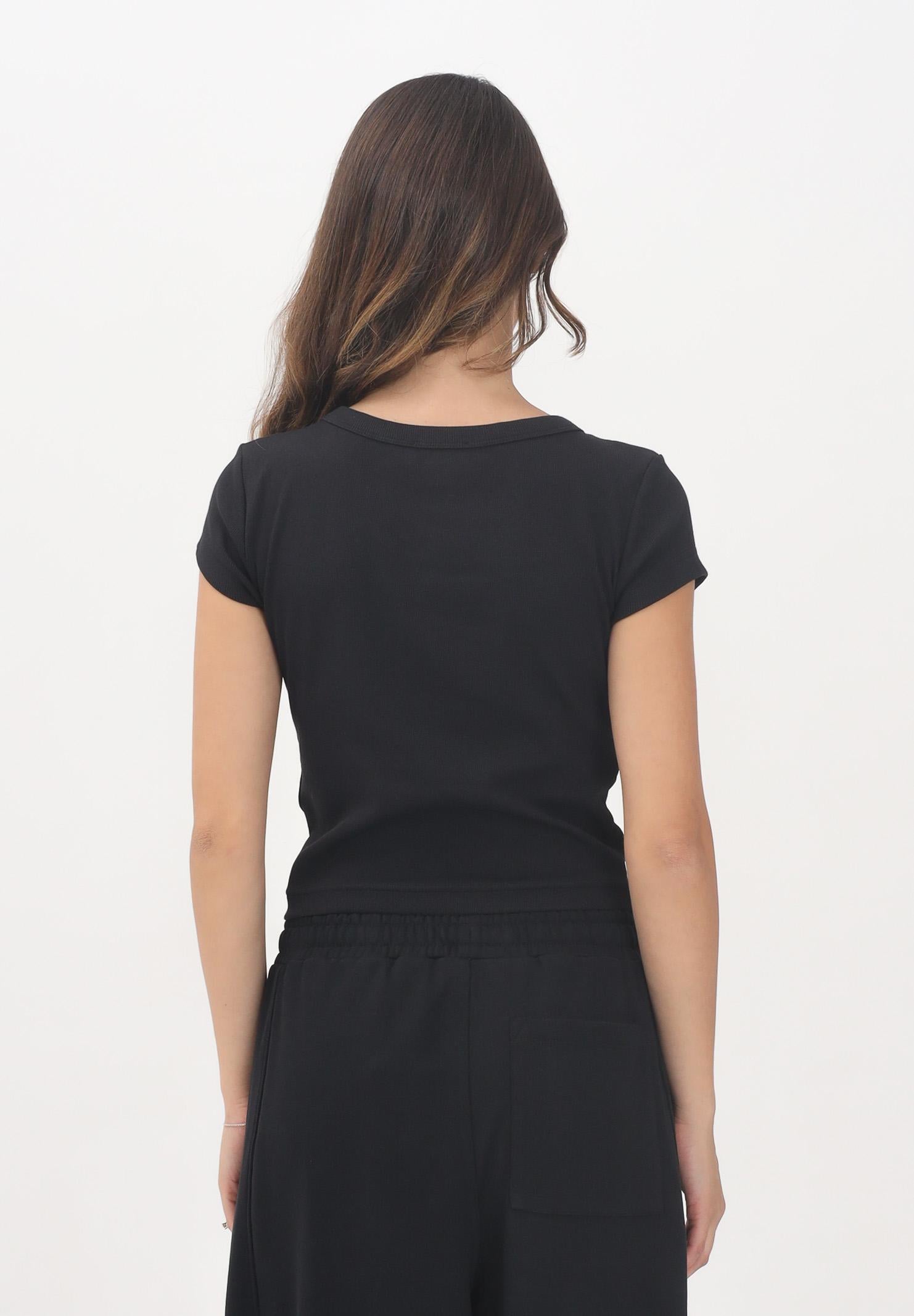 CALVIN KLEIN JEANS T-shirt a manica corta nera da donna con logo LV047C200GUB1 . CALVIN KLEIN JEANS