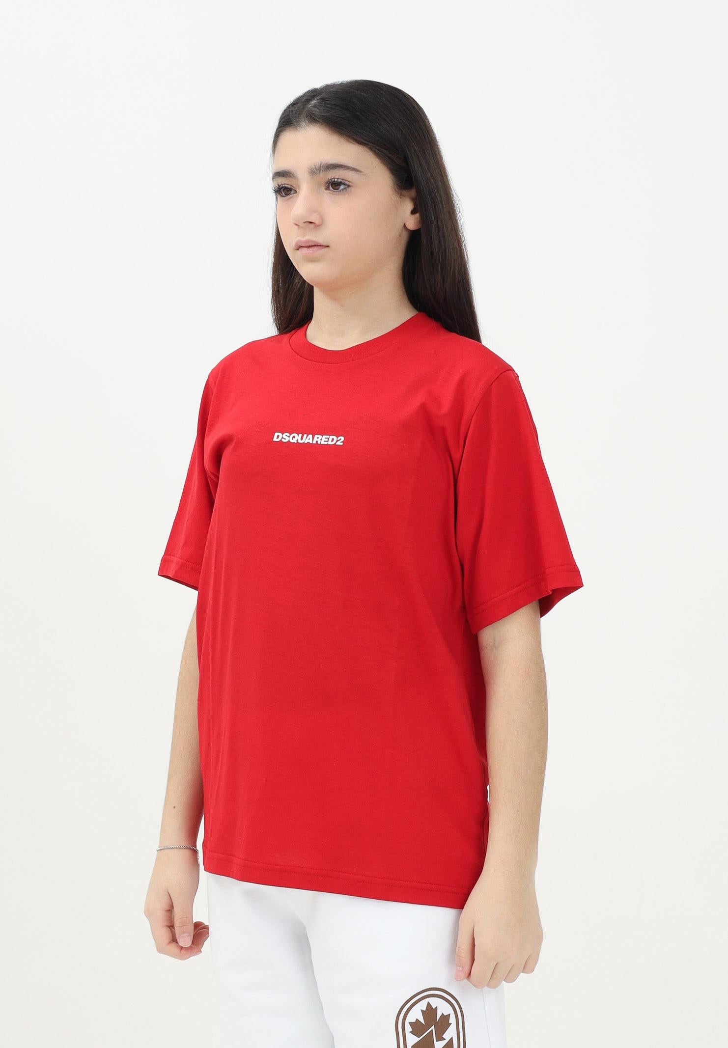 DSQUARED2 T-shirt a manica corta rossa per donna, ragazzi e bambini con logo DSQUARED2 DQ2823D004G DQ405 DSQUARED2