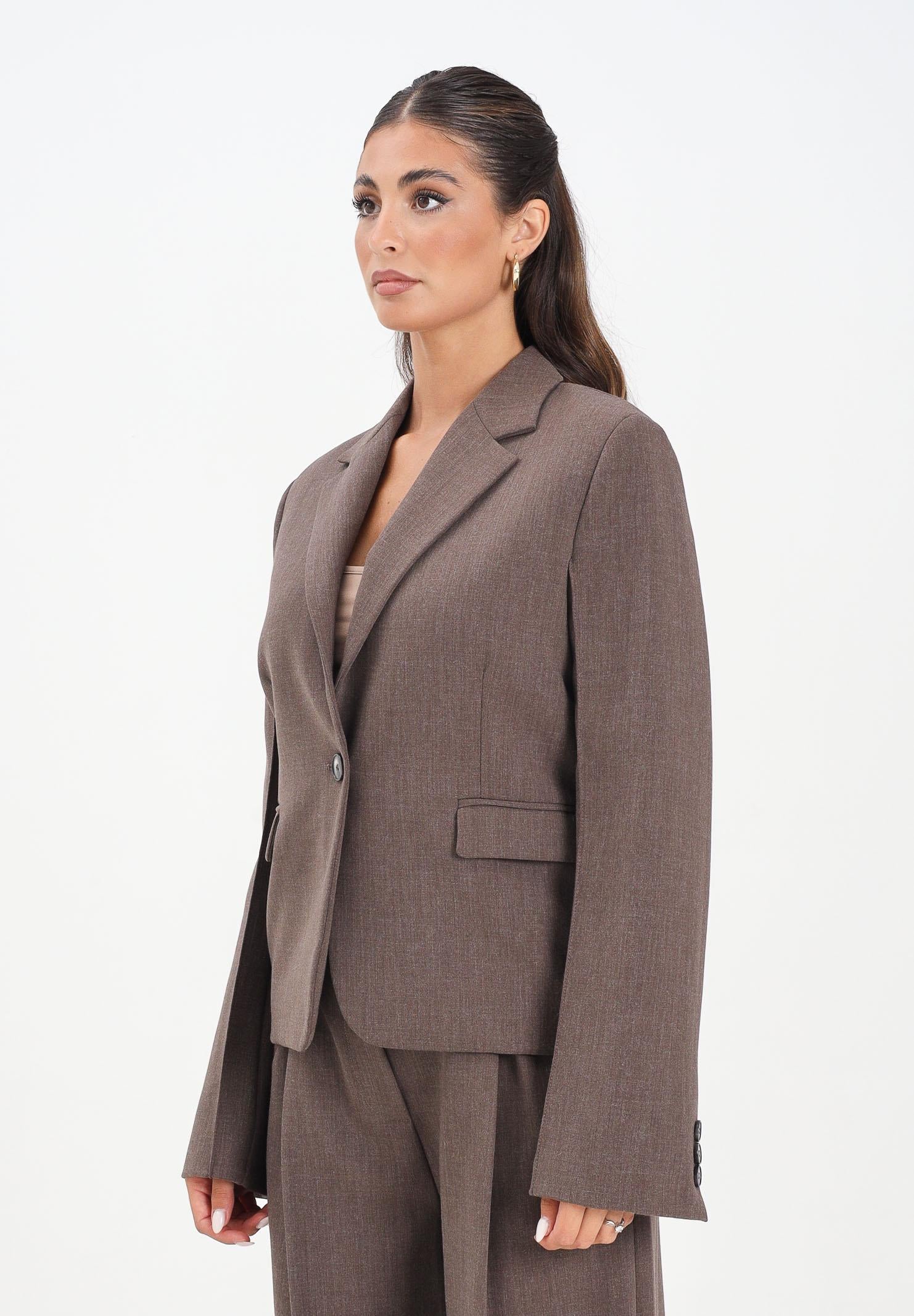 VICOLO Giacca marrone da donna con leggera trama mélange TF0203 A115 VICOLO