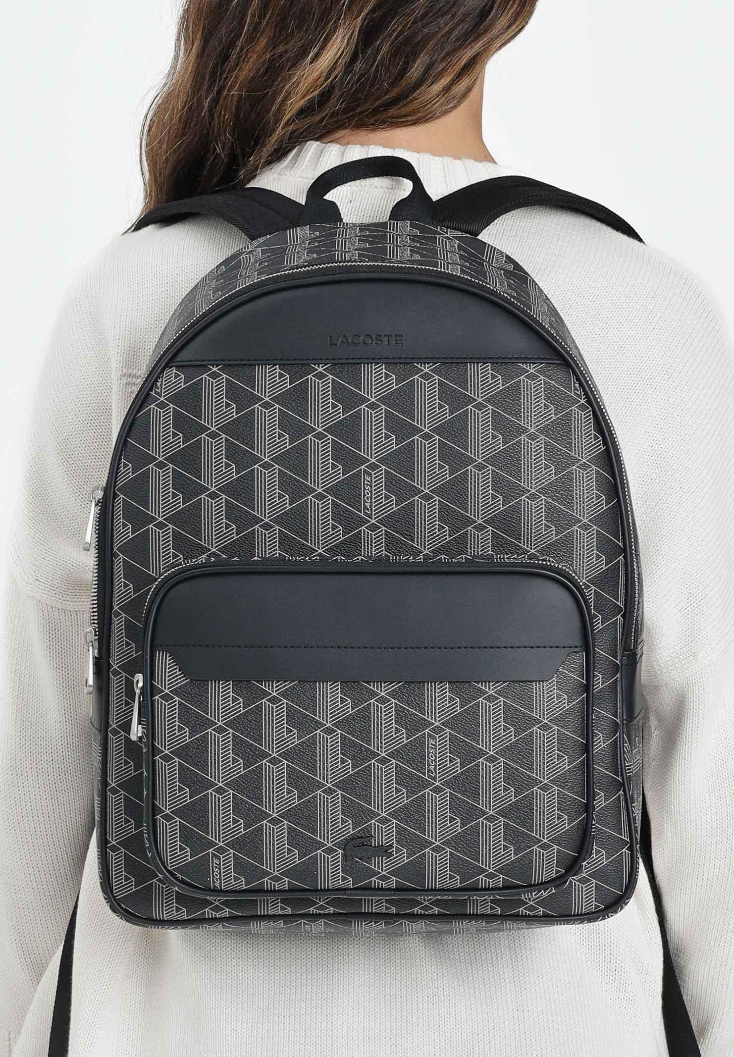 LACOSTE Zaino Monogram nero per uomo e donna NH3649 H45 LACOSTE