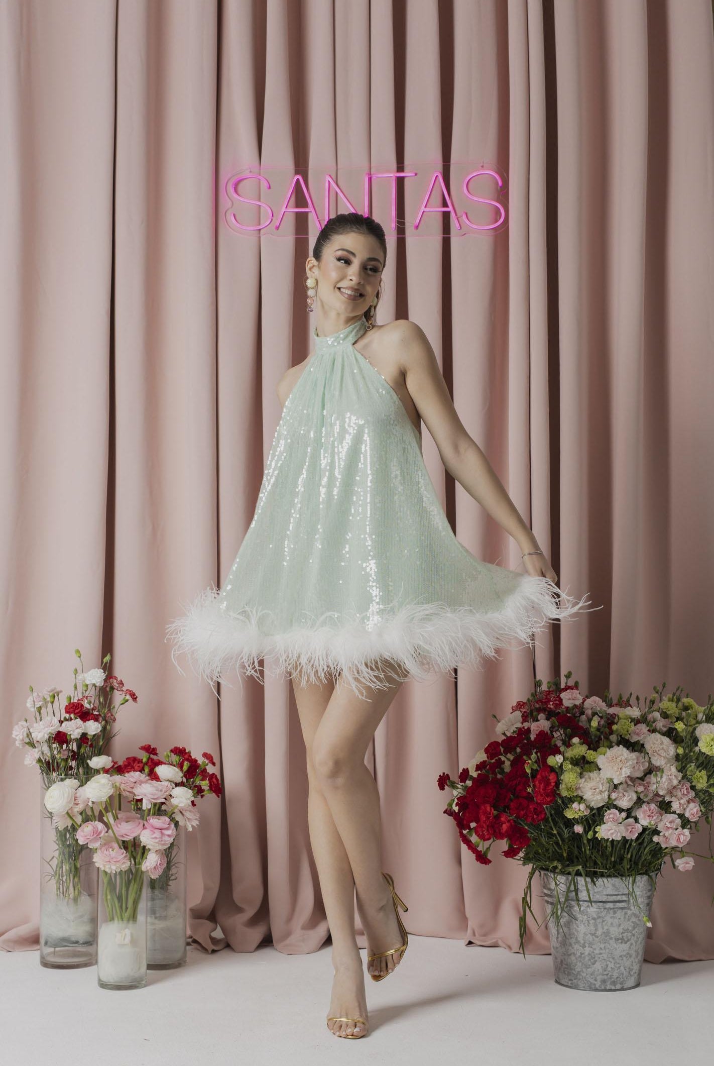 SANTAS Abito corto CUPCAKES verde menta da donna PV25016 VERDE SANTAS