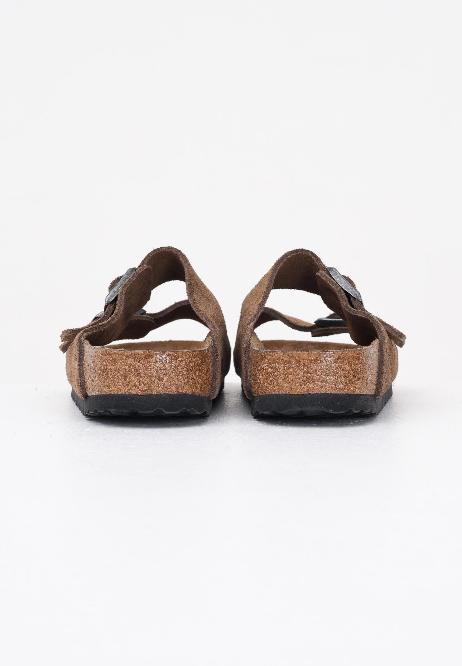 BIRKENSTOCK Ciabatte Arizona in pelle scamosciata marrone per uomo e donna 1030865 . BIRKENSTOCK