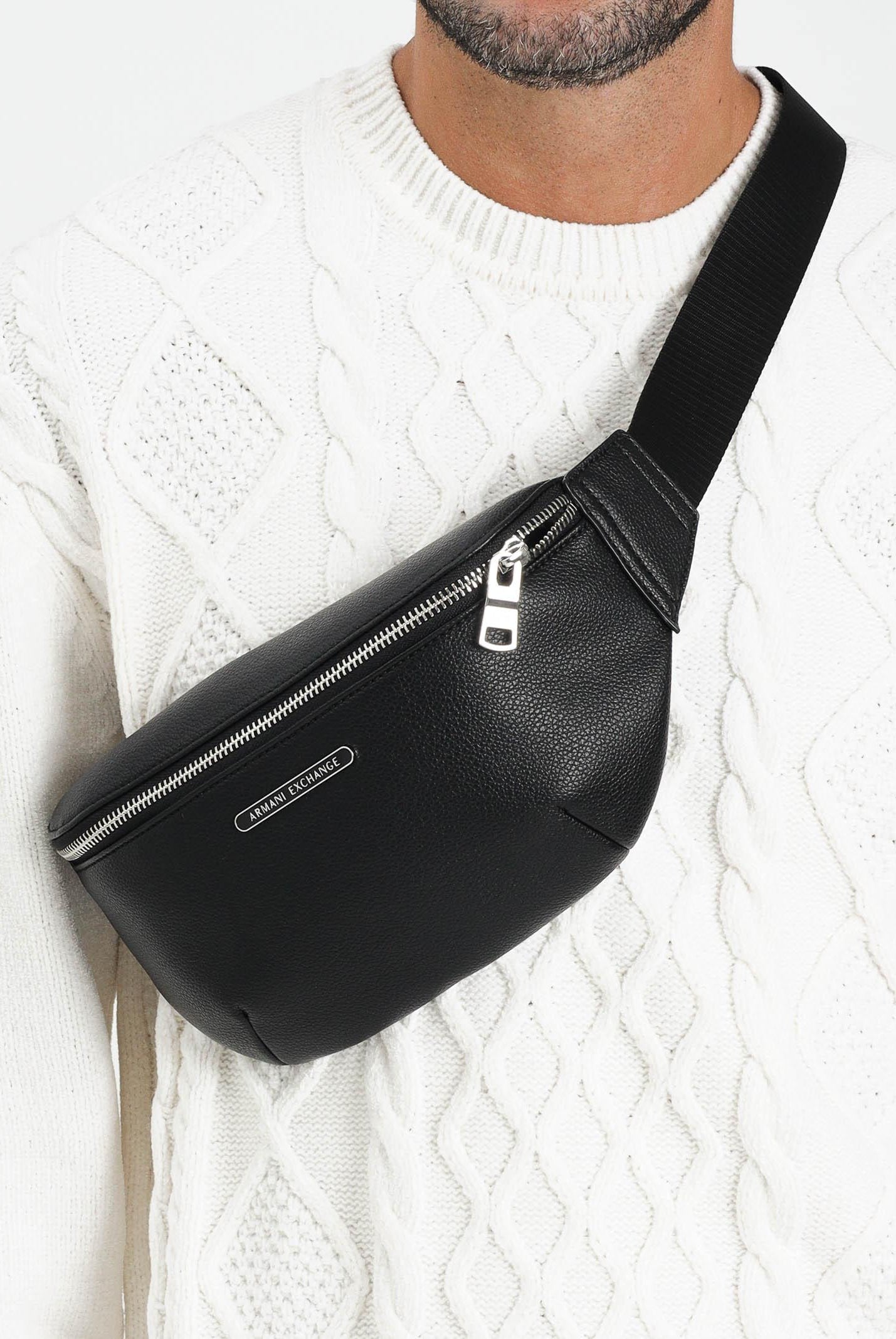 ARMANI EXCHNAGE Marsupio nero da uomo con logo XM000848AF12134 UC001 ARMANI EXCHANGE