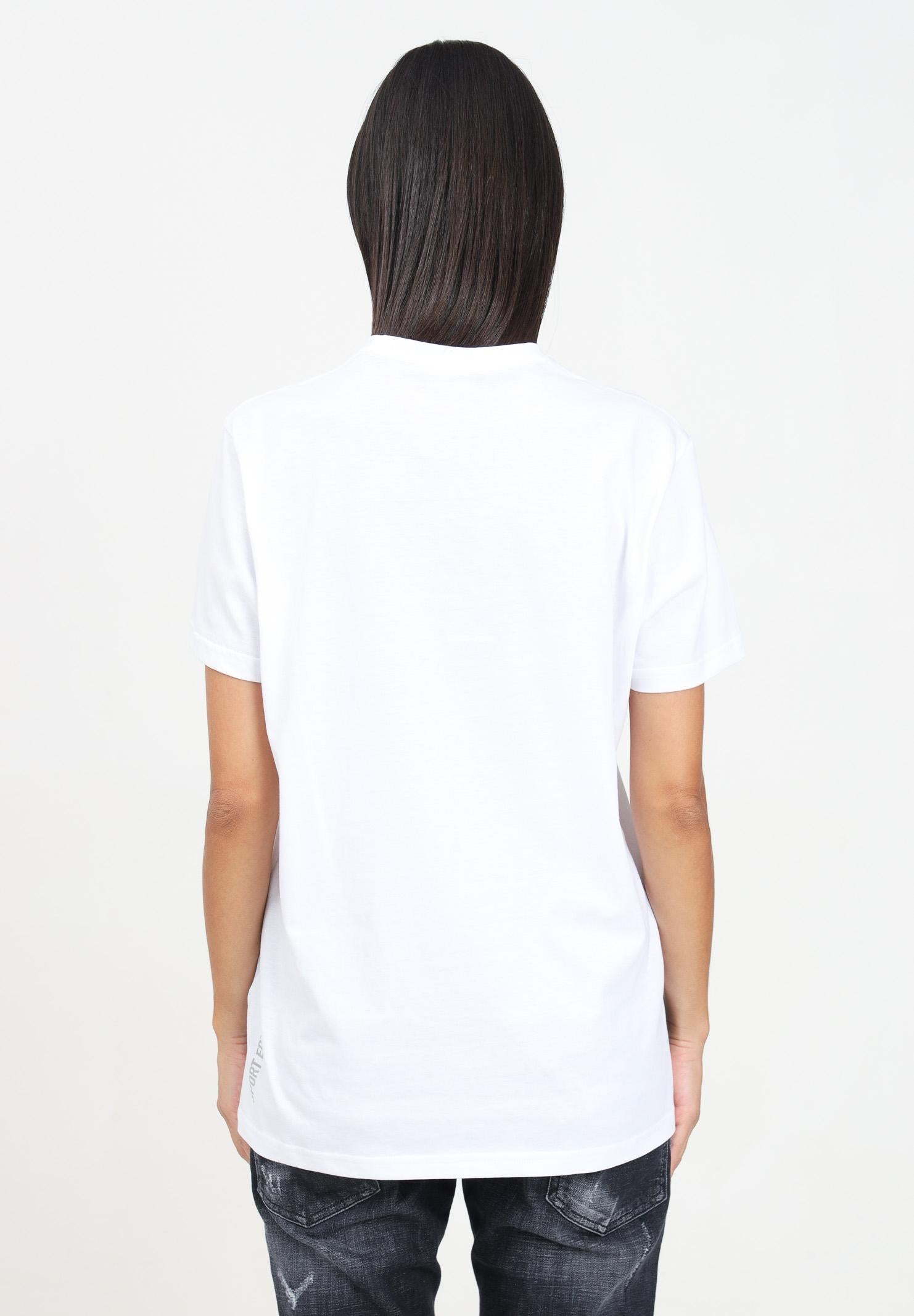 T-shirt a manica corta bianca per donna e bambina con stampa logo Sport Edtn.09 DQ2525D00MV DQ100 DSQUARED2
