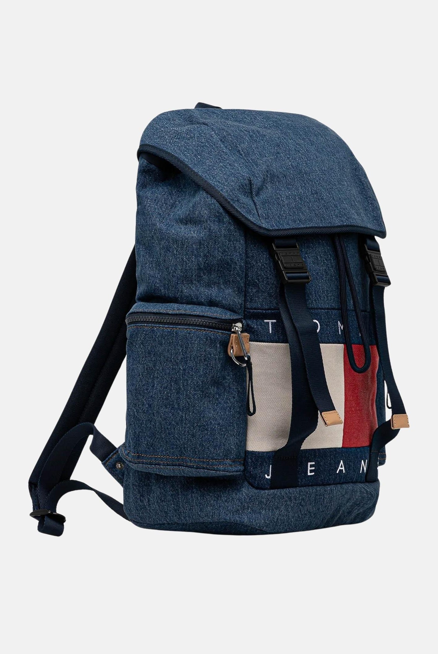 TOMMY JEANS Zaino Archive in denim blu per uomo e donna con logo AM0AM13812 1AF TOMMY JEANS