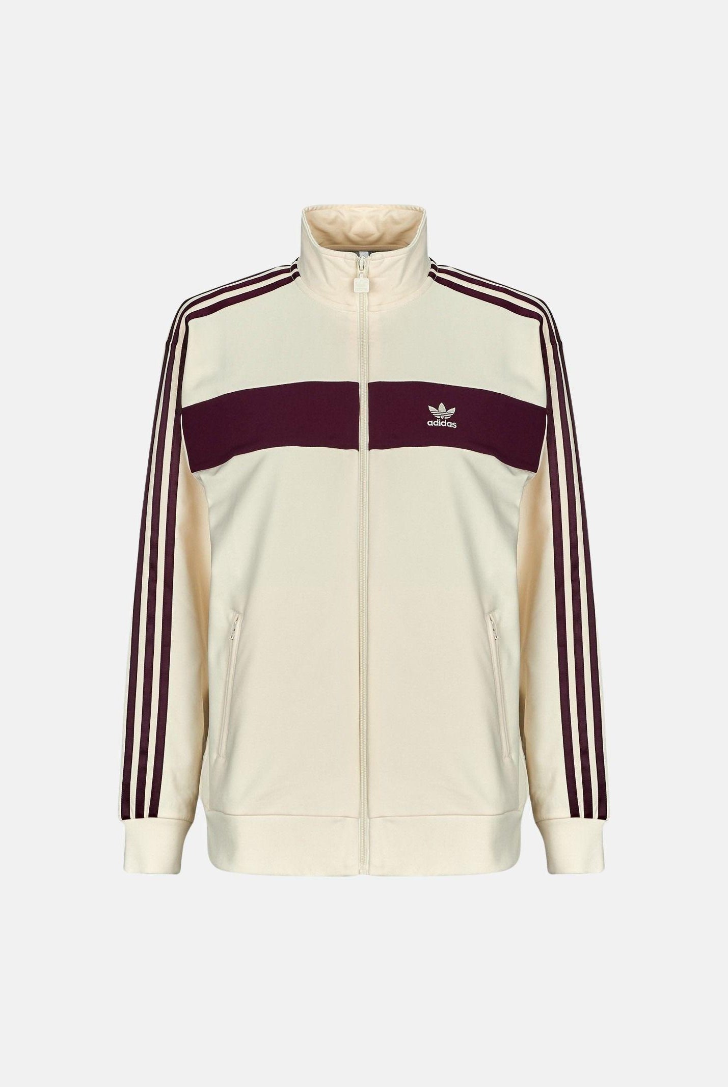 ADIDAS ORIGINALS Felpa con zip Colorblock panna e bordeaux per uomo e donna KA7751 . ADIDAS ORIGINALS