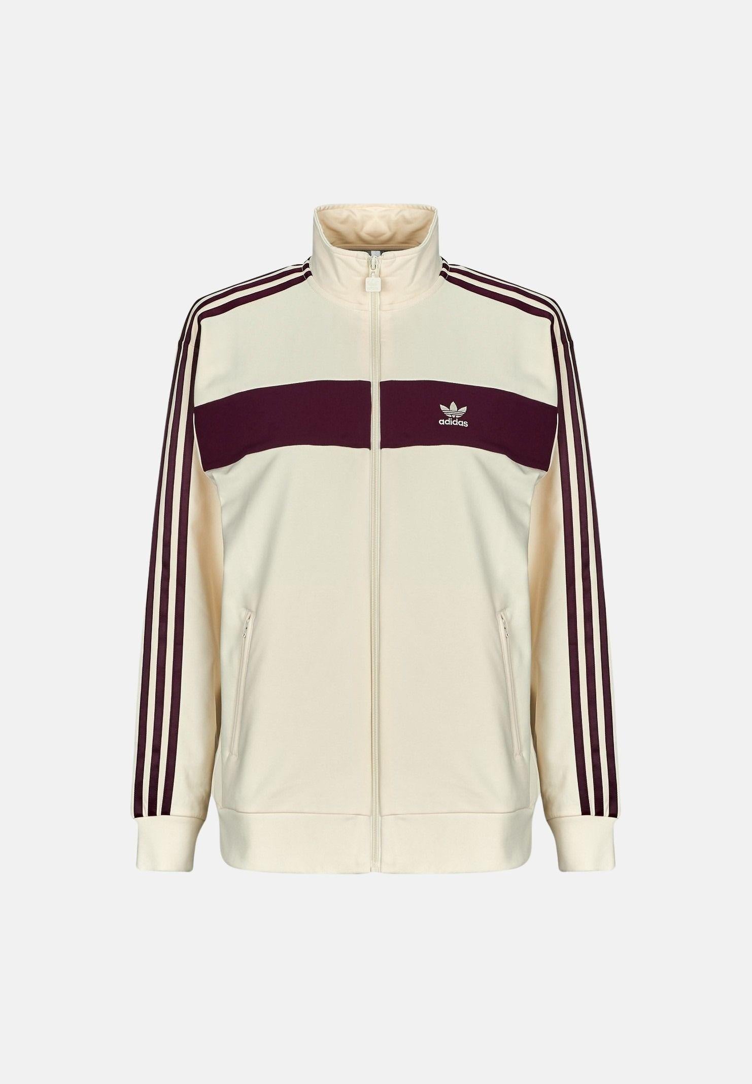 ADIDAS ORIGINALS Felpa con zip Colorblock panna e bordeaux per uomo e donna KA7751 . ADIDAS ORIGINALS
