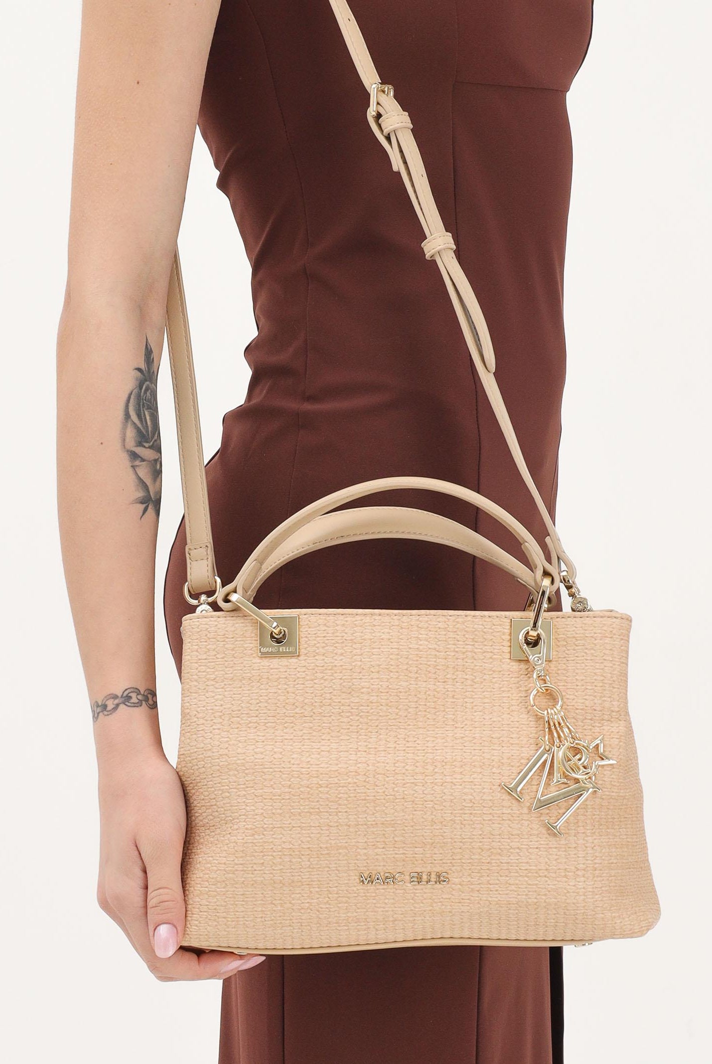 MARC ELLIS Borsa a mano Krissy M Straw beige da donna KRISSY-M-STRAW NA MARC ELLIS