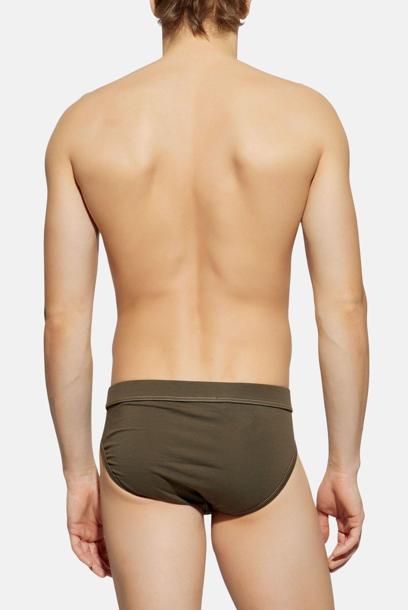 DSQUARED2 Slip verde militare da uomo con etichetta logo D9L806260 302 DSQUARED2