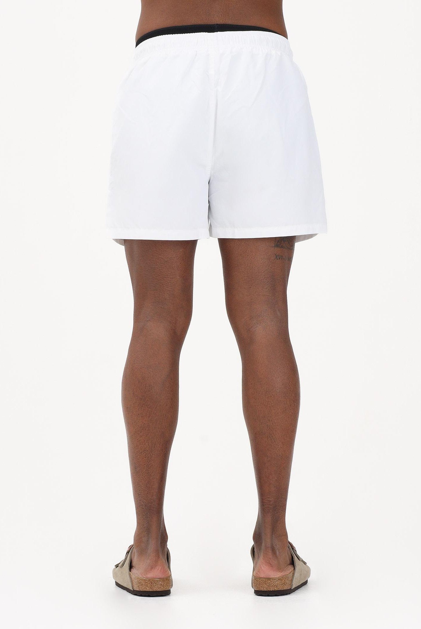 EA7 Shorts mare bianco da uomo con coulisse a contrasto nera 7M001689AF21074 U0002 EA7
