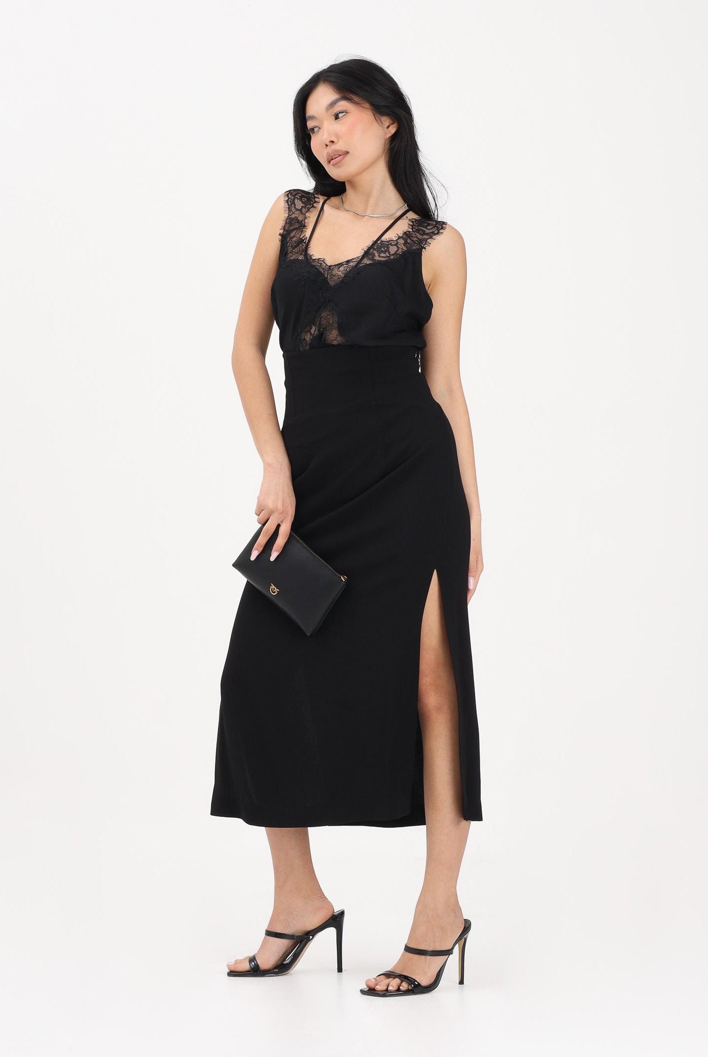 PINKO Gonna midi nera da donna 106485A2Q2 Z99 PINKO