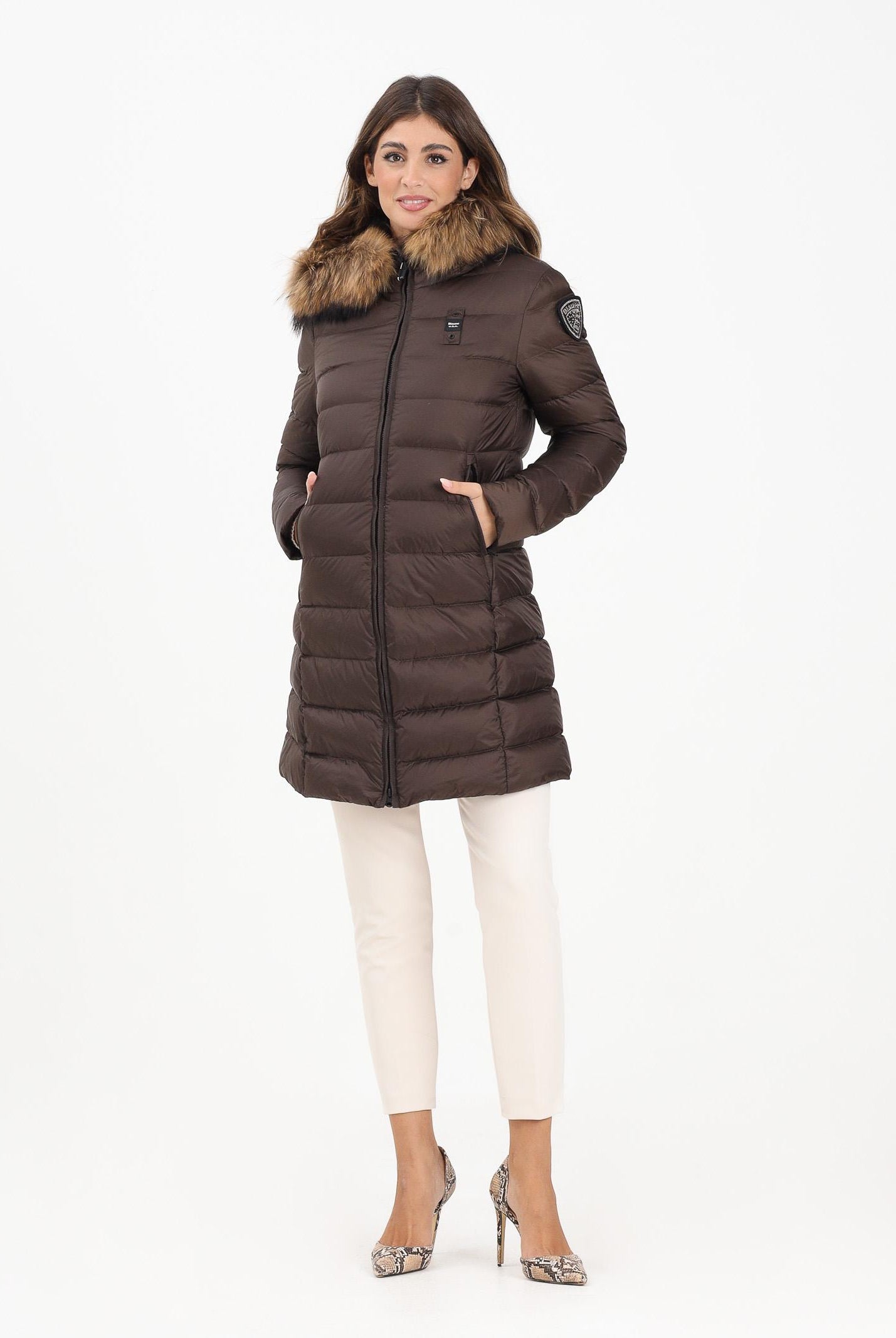 BLAUER Piumino lungo KRISTIN marrone da donna 25WBLDK03103-006047 365EI BLAUER