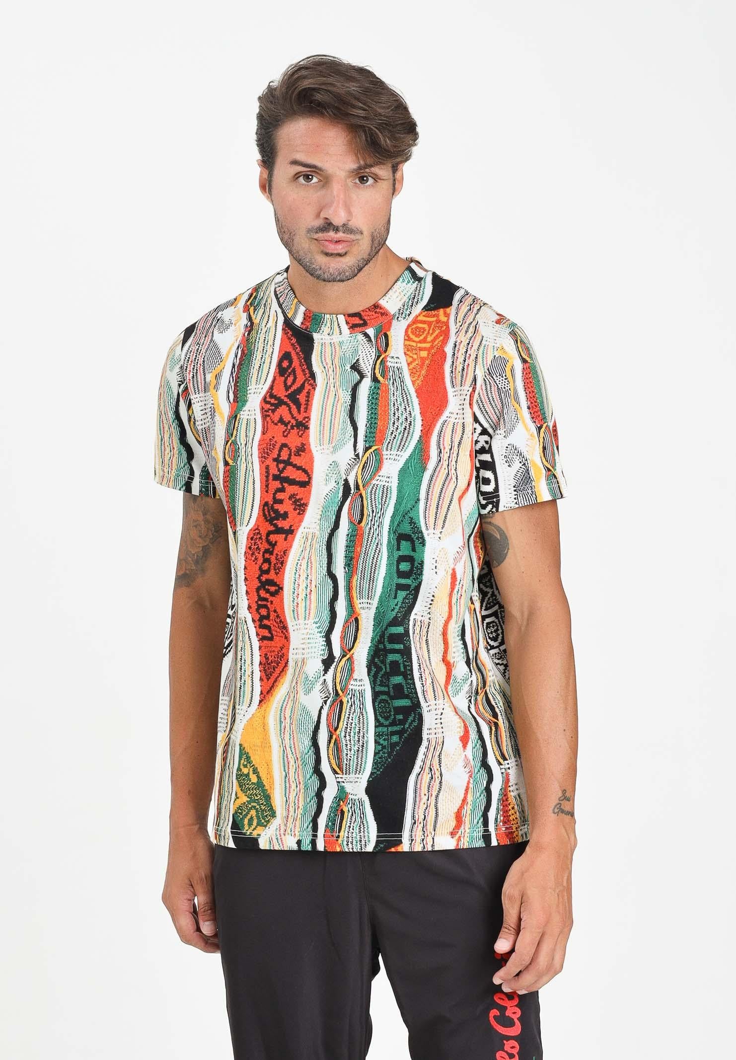 AUSTRALIAN T-shirt a manica corta Knit Effect bianca da uomo in collab con Carlo Colucci ACUTS0002 002 AUSTRALIAN