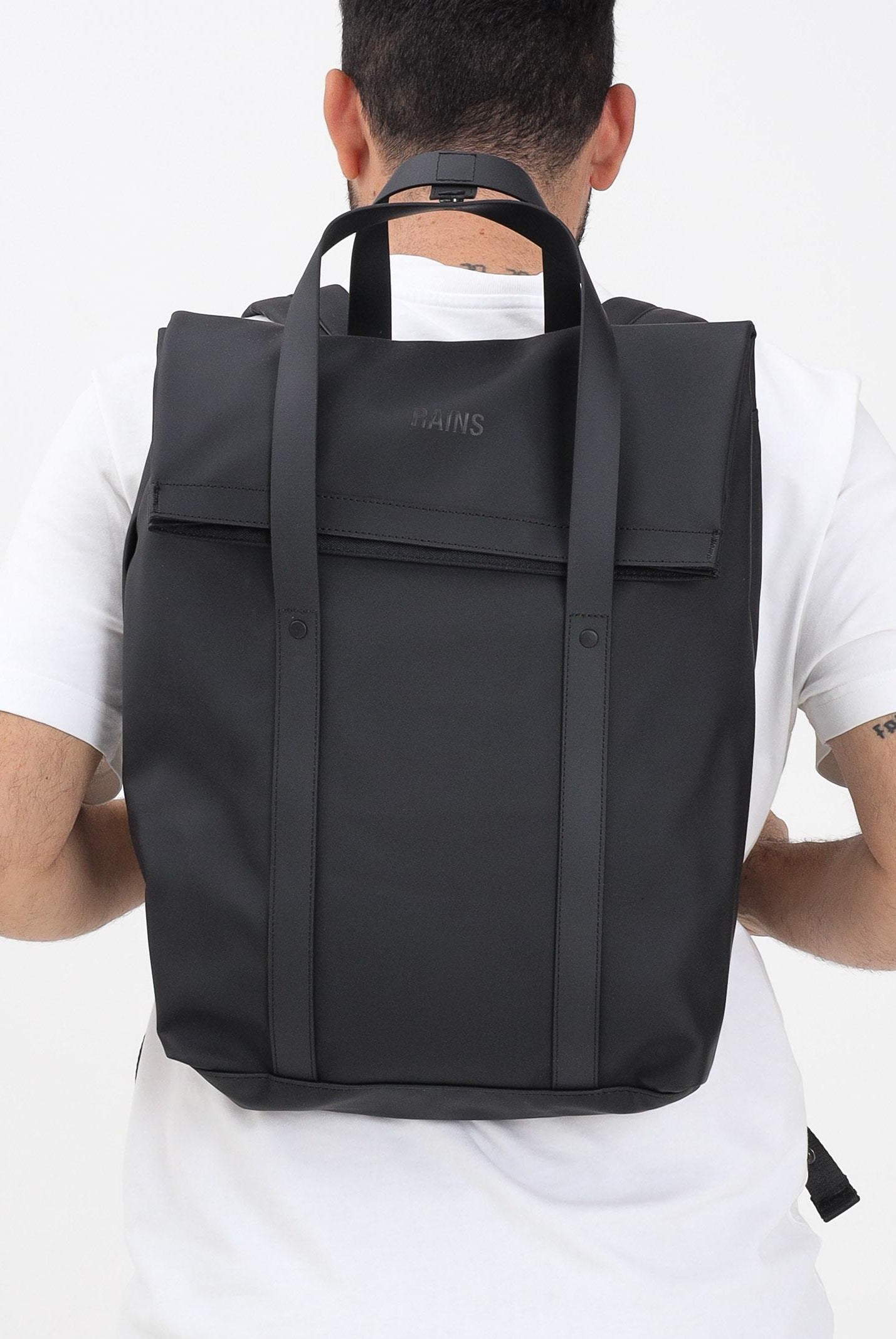 RAINS Zaino 2 Way nero per uomo e donna RA12940 BLA RAINS