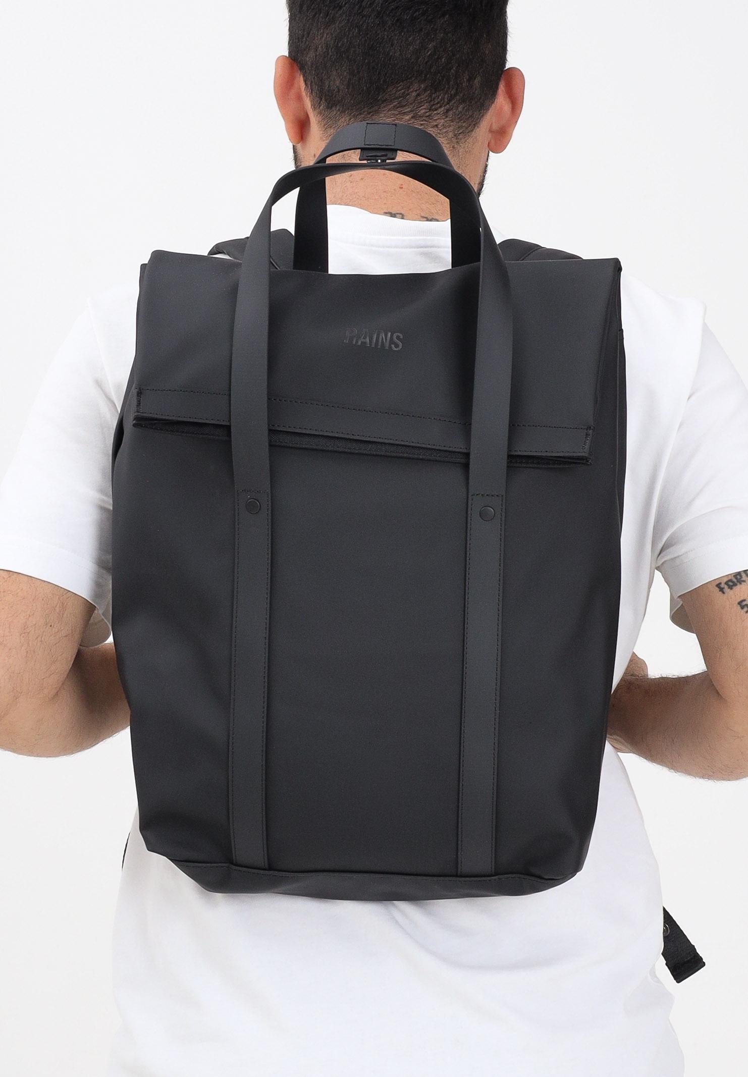 RAINS Zaino 2 Way nero per uomo e donna RA12940 BLA RAINS