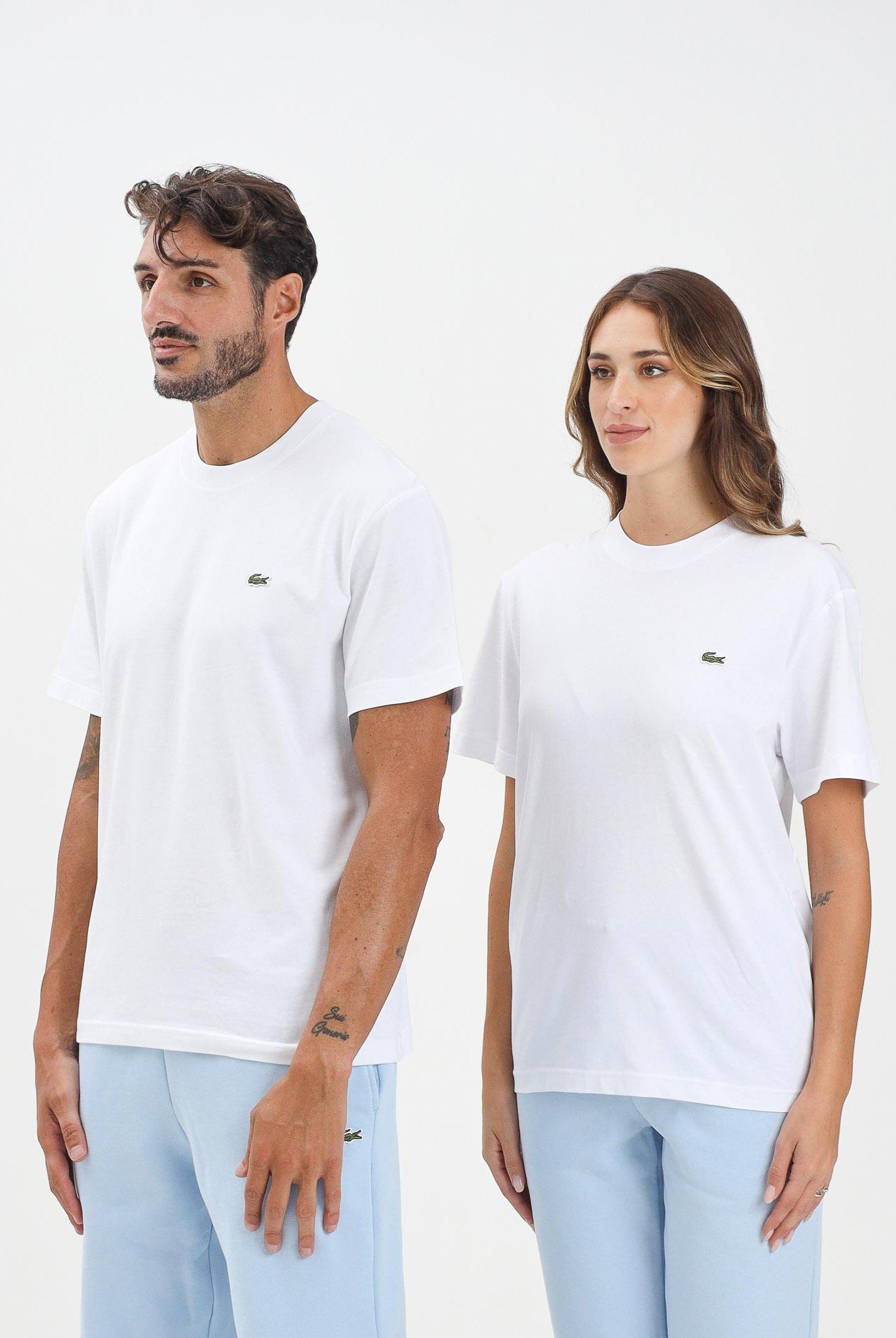 LACOSTE T-shirt a manica corta bianca per uomo e donna con logo TH7318 001 LACOSTE