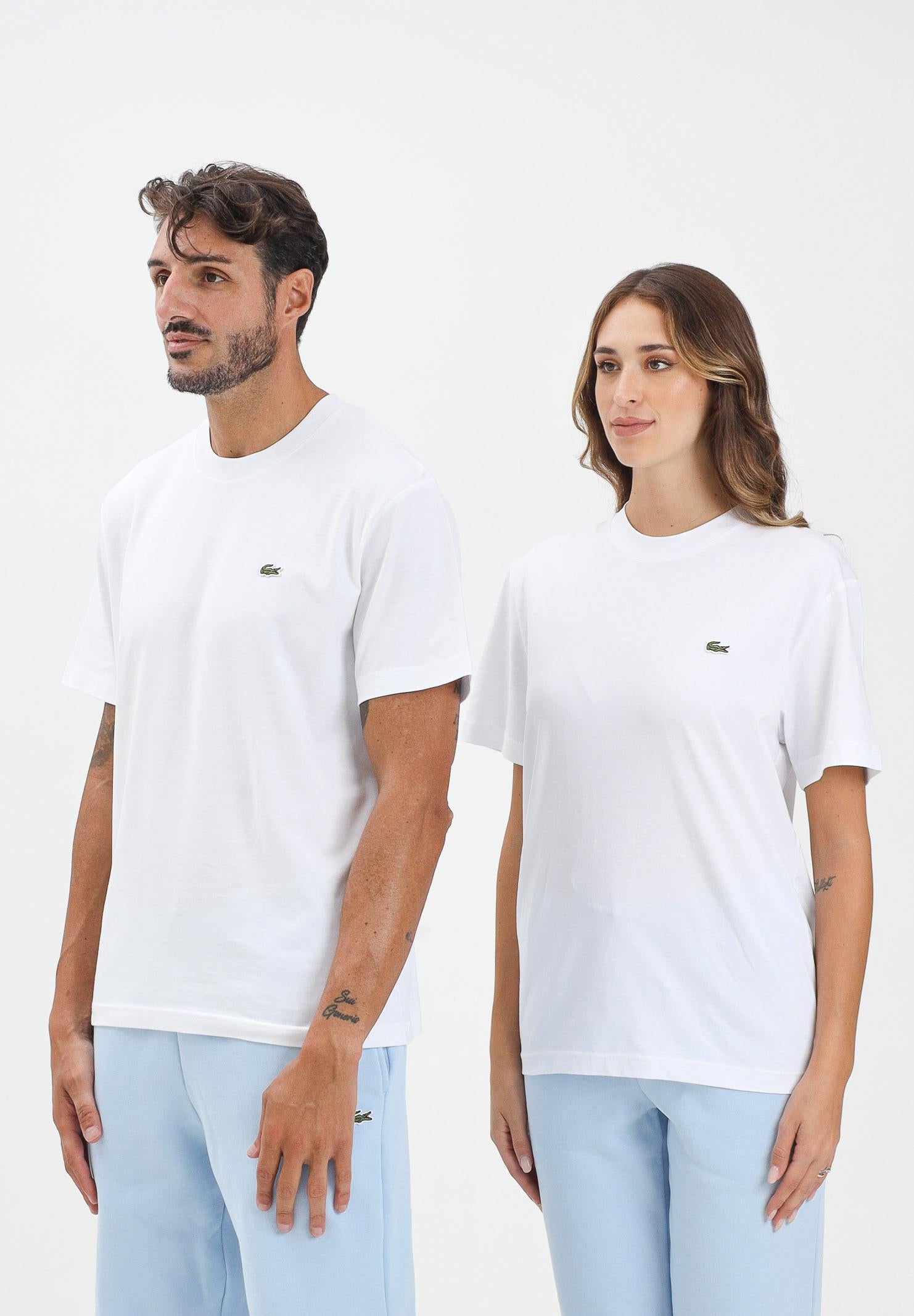 LACOSTE T-shirt a manica corta bianca per uomo e donna con logo TH7318 001 LACOSTE