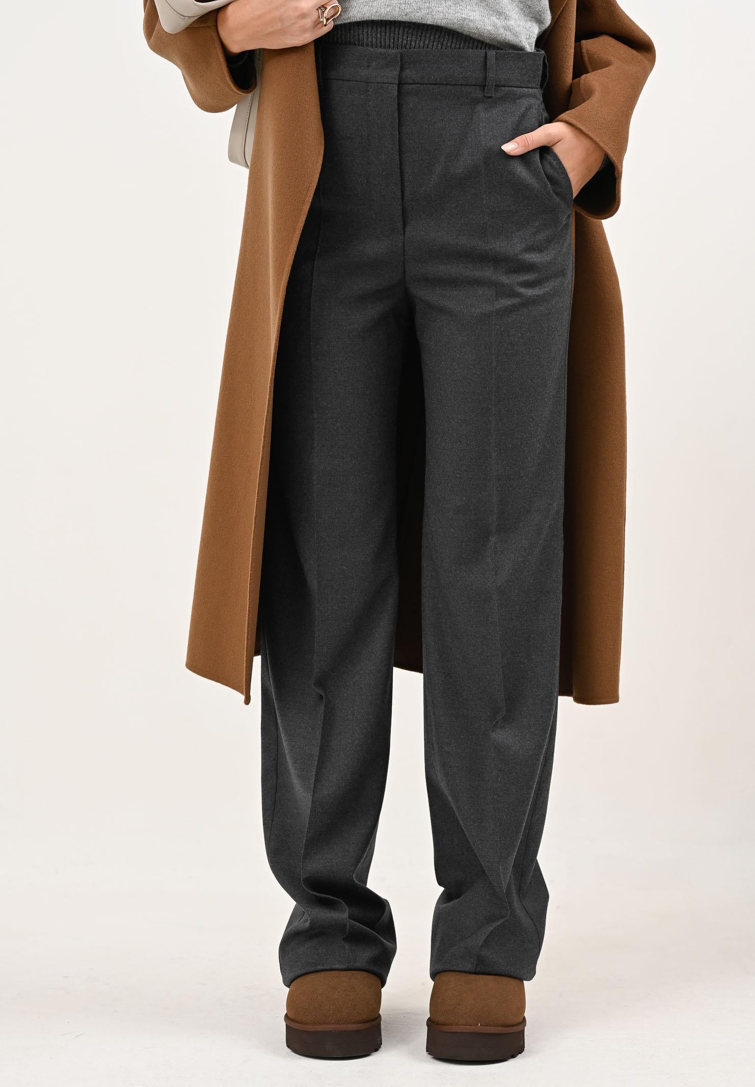 MAX MARA Pantalone elegante LAMBRO grigio da donna 2526136022600 003 MAX MARA