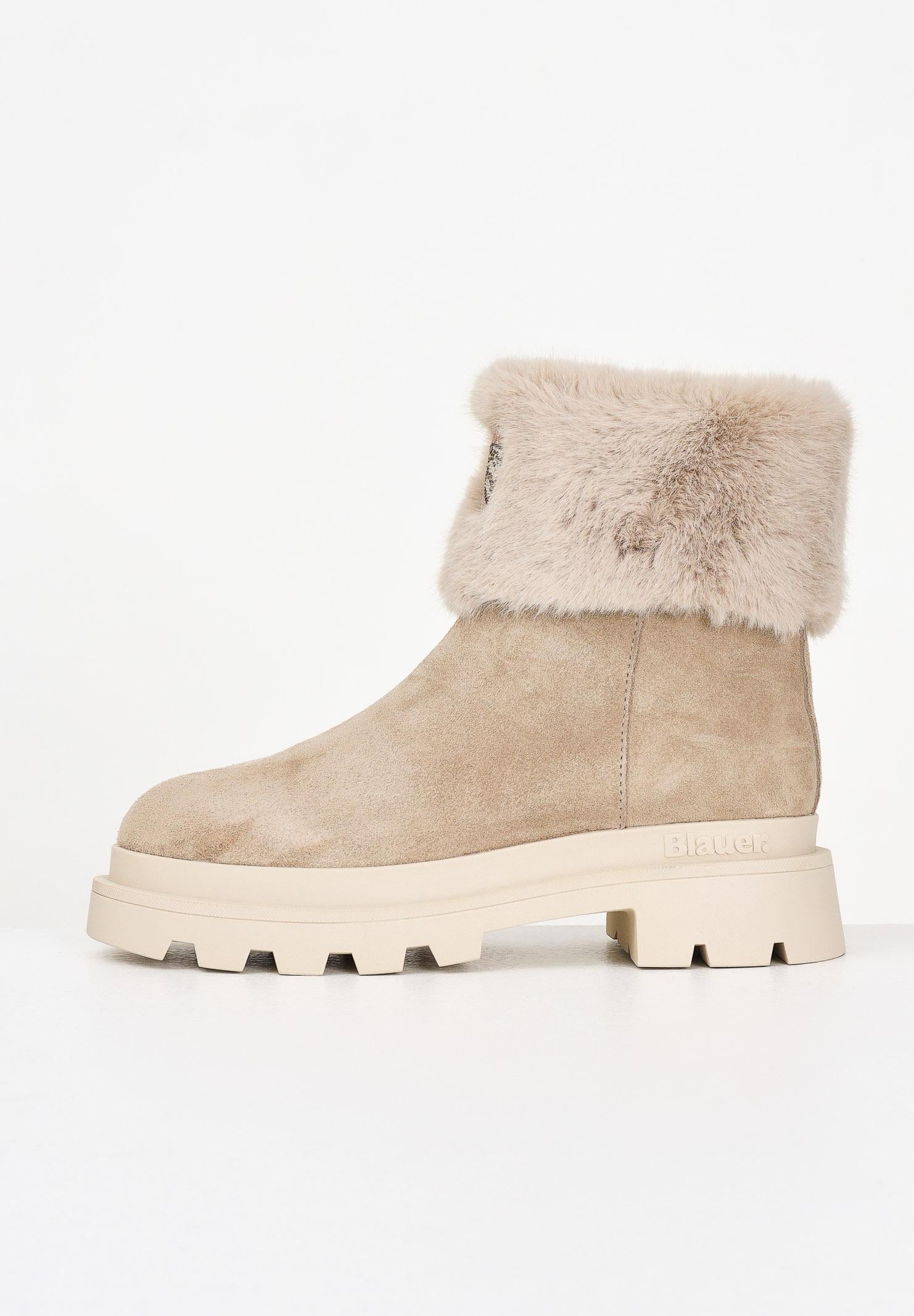 BLAUER Stiali beige da donna con pelliccia e logo F5KIMMEL10SUE BEI BLAUER