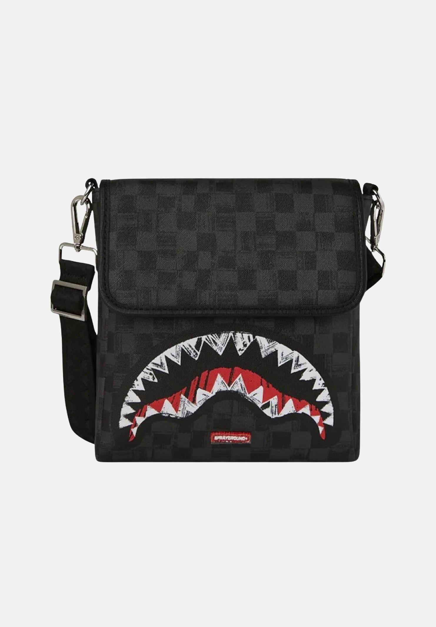 SPRAYGROUND SCRIBBLE SHARK MESSENGER BAG black for men – Pavidas