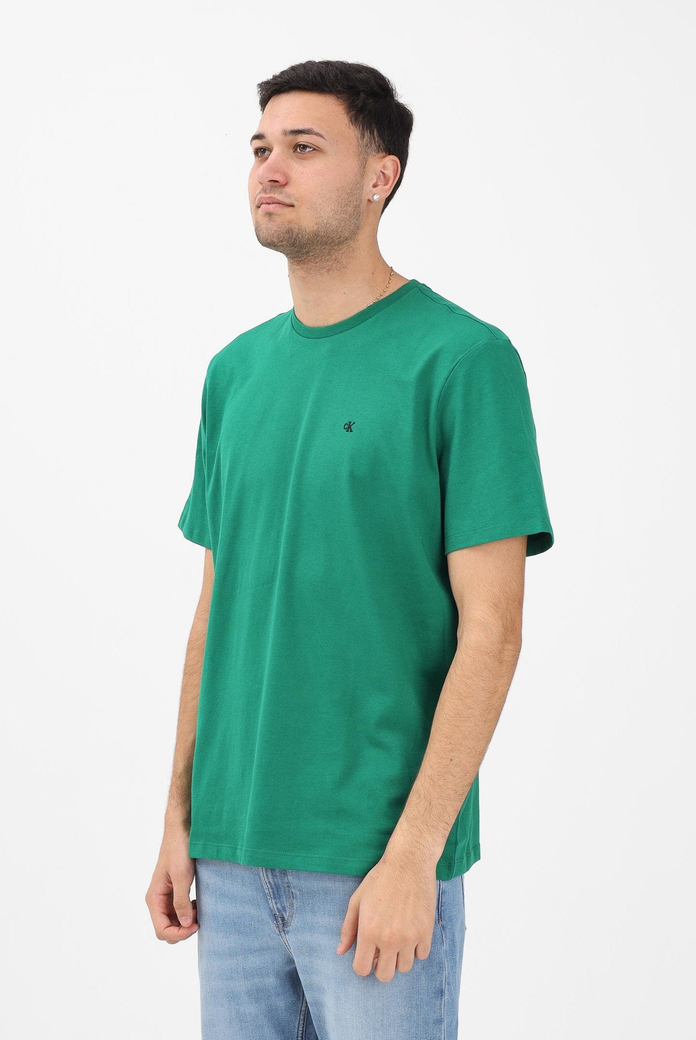 CALVIN KLEIN JEANS T-shirt a manica corta verde da uomo con logo LV04RD254G2ES . CALVIN KLEIN JEANS