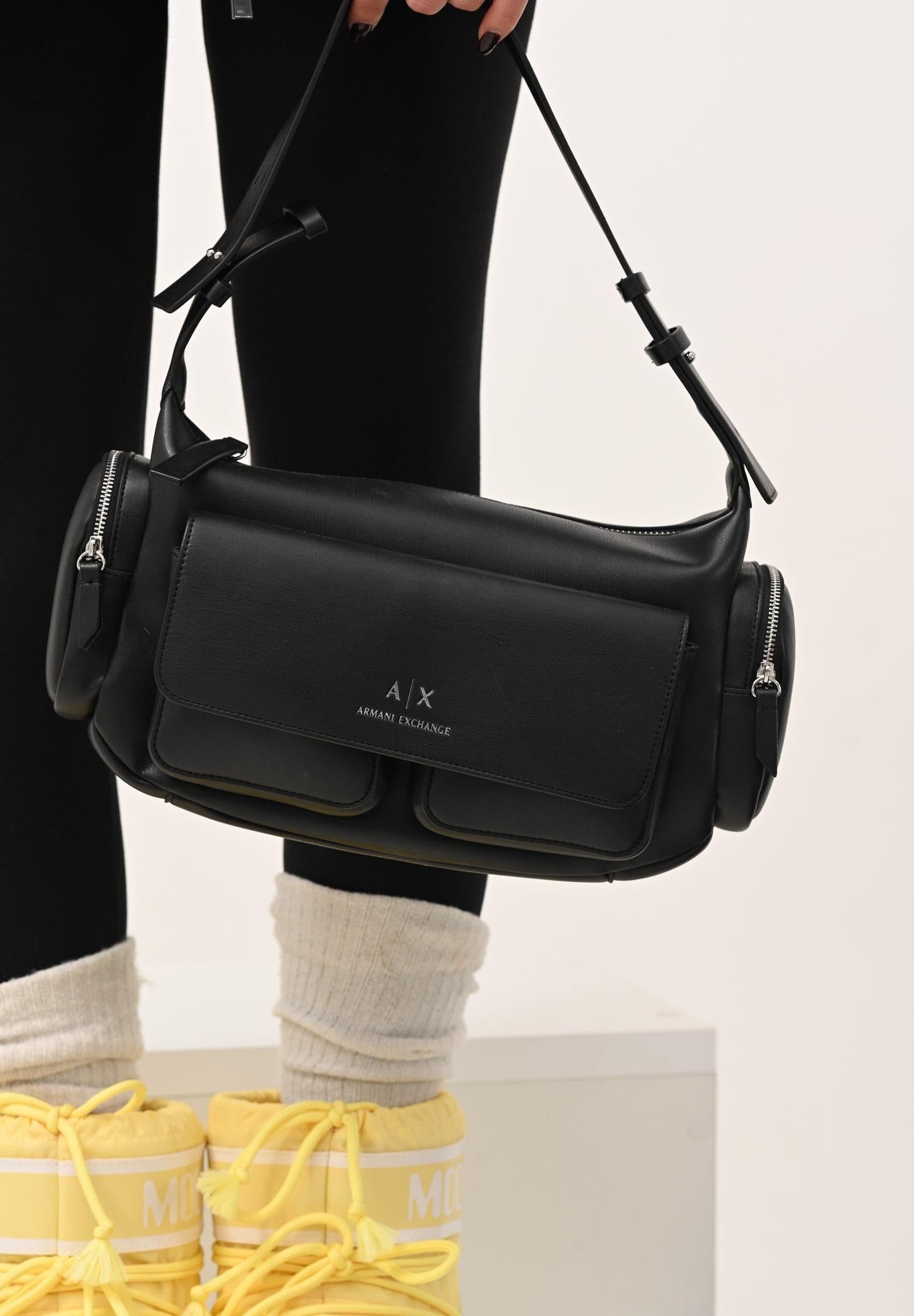 ARMANI EXCHANGE Borsa a spalla nera da donna stile cargo XW000404AF12589 UC001 ARMANI EXCHANGE