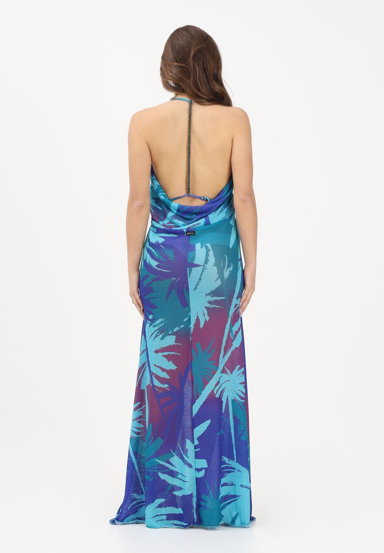 ME FUI Abito lungo multicolore da donna con stampa tropicale MF26-SW0837X45 . ME FUI