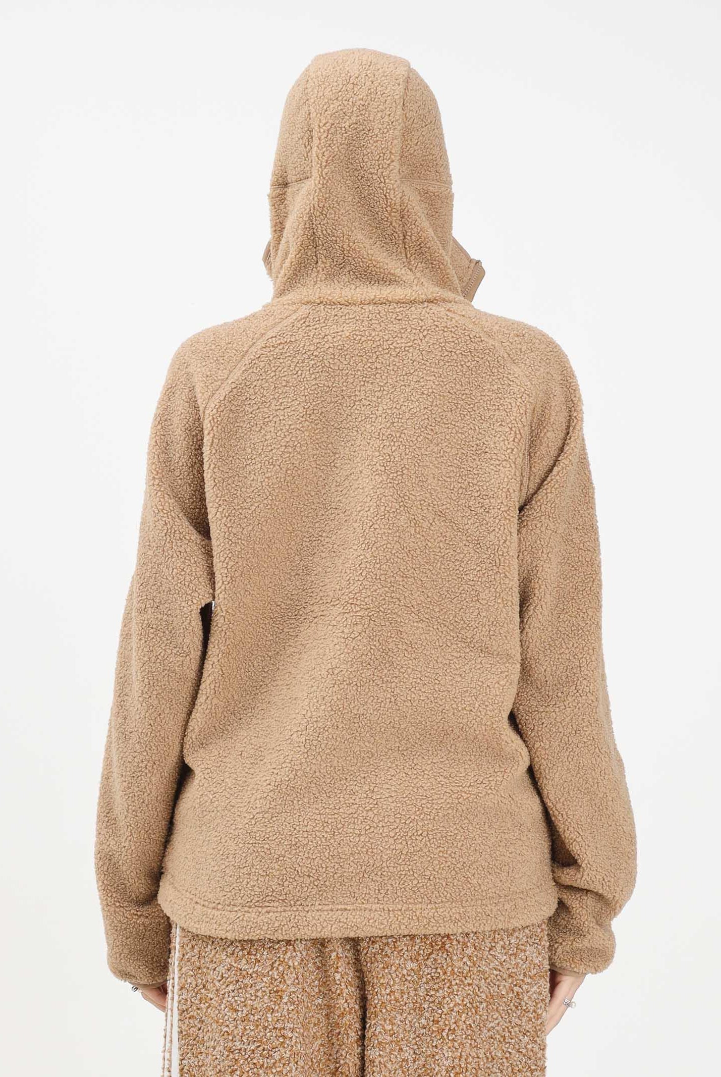 ADIDAS ORIGINALS Felpa mezza zip BORG FLEECE TEAMGEIST beige da donna KR5168 . ADIDAS ORIGINALS