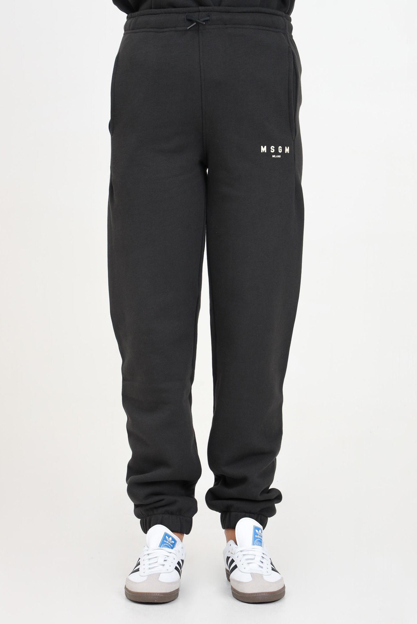 Pantalone sportivo piombo per donna e bambina con stampa logo F4MSJUFP177 103 MSGM