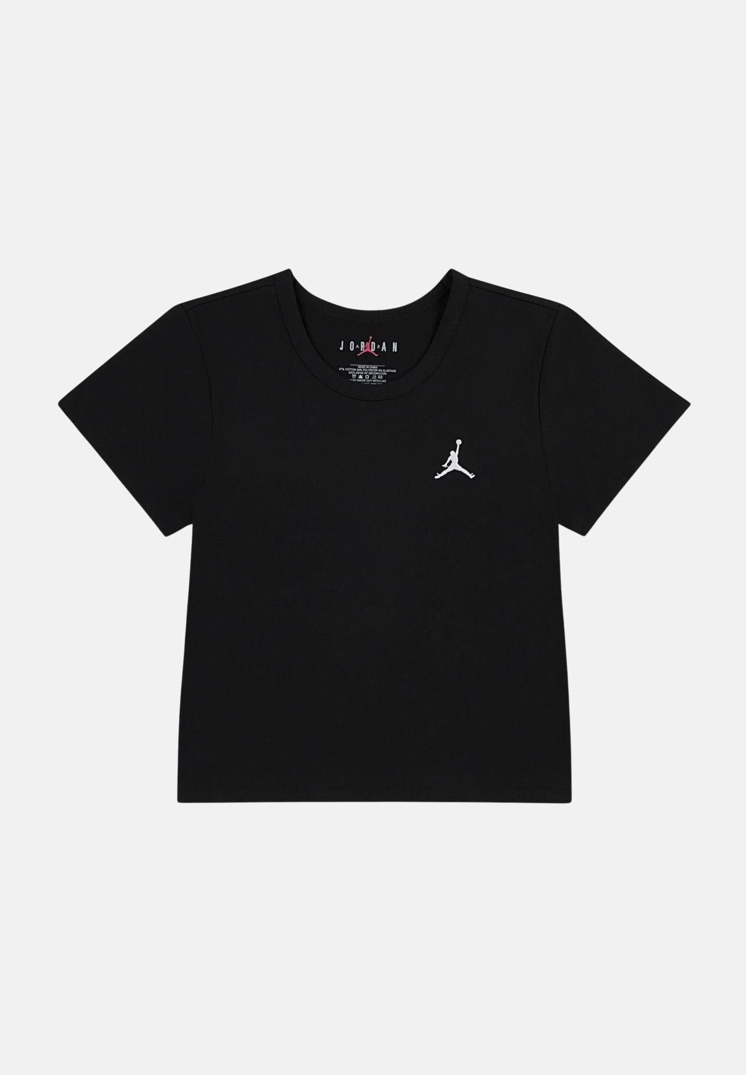 JORDAN T-shirt a manica corta Brooklyn Essentials nera da bambina 45F152 023 JORDAN