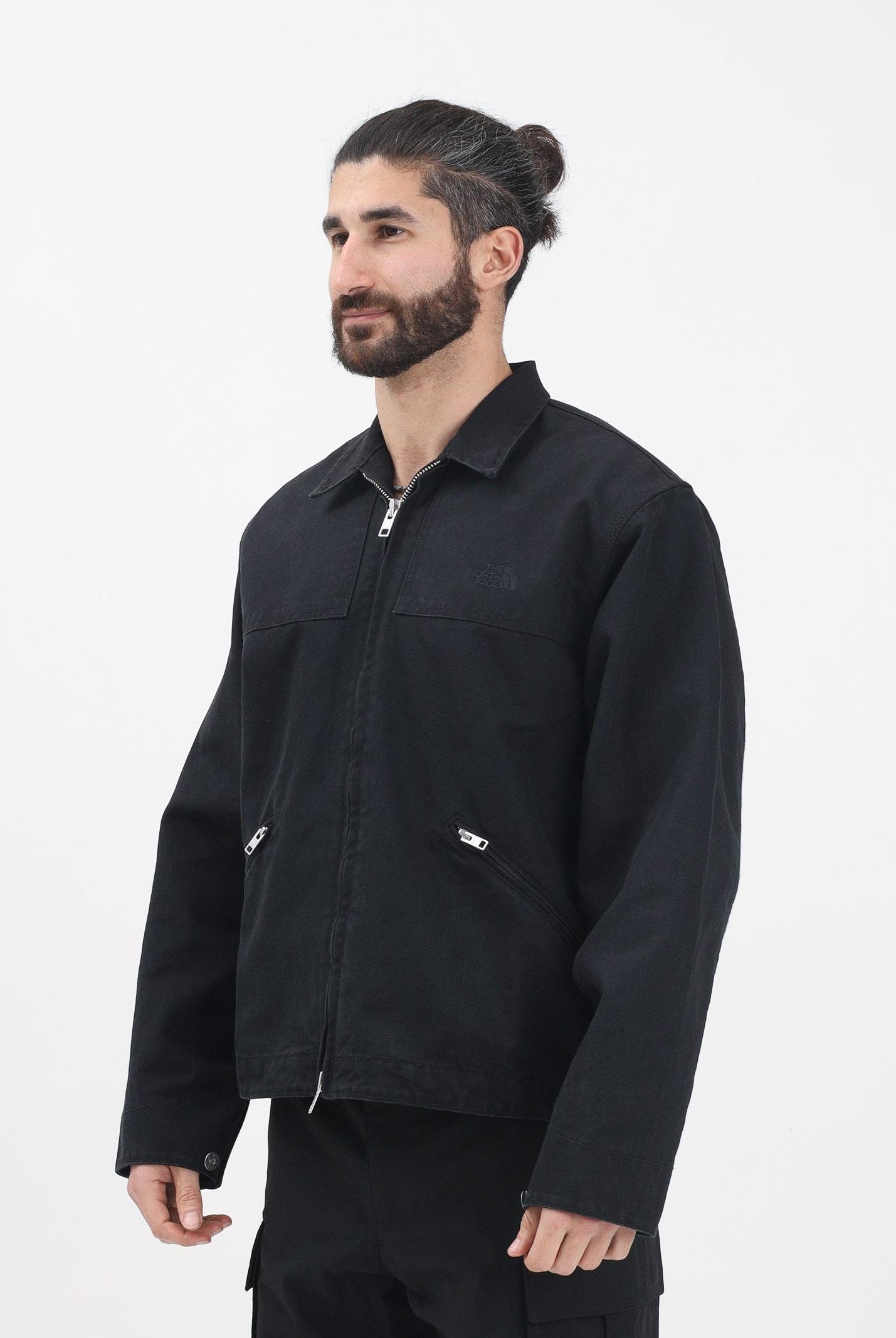 THE NORTH FACE Giubbotto di jeans Cedar Canvas in denim nero da uomo NF0A8B72JK31 . THE NORTH FACE