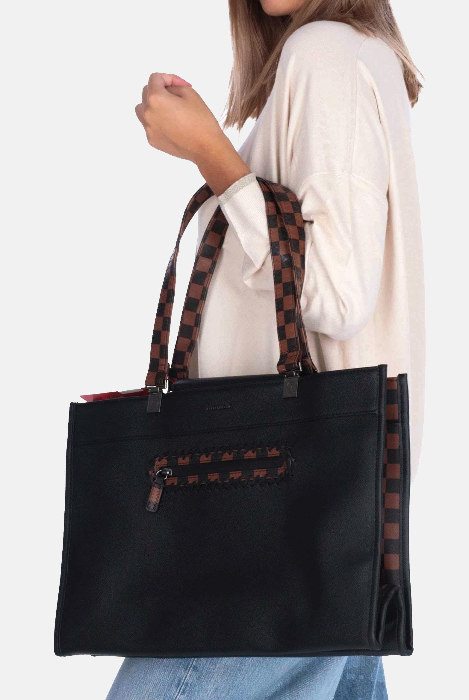 SPRAYGROUND Shopper Dose Of Check Deux Tortuga nera da donna 910T8020NSZ . SPRAYGROUND