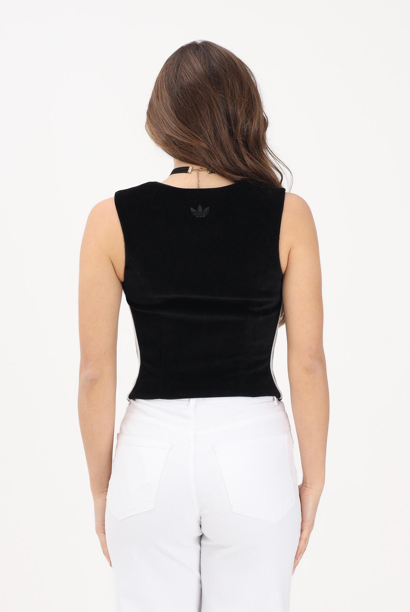 ADIDAS ORIGINALS Corsetto in velluto nero da donna KF4693 . ADIDAS ORIGINALS