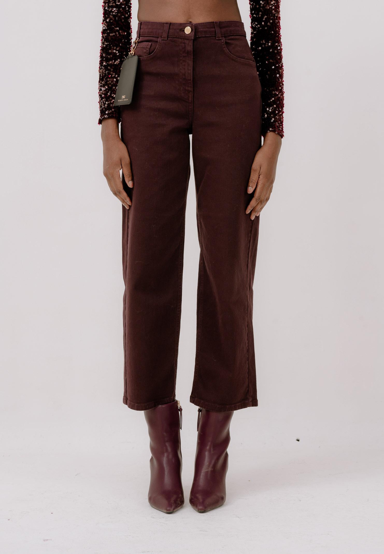 ELISABETTA FRANCHI Jeans in denim bordeaux da donna PJ04D56E2 EA4 ELISABETTA FRANCHI
