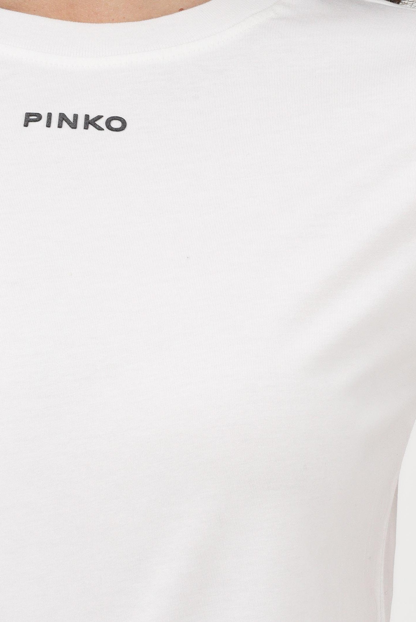PINKO T-shirt a manica corta bianca da donna con logo 100373A34F Z05 PINKO