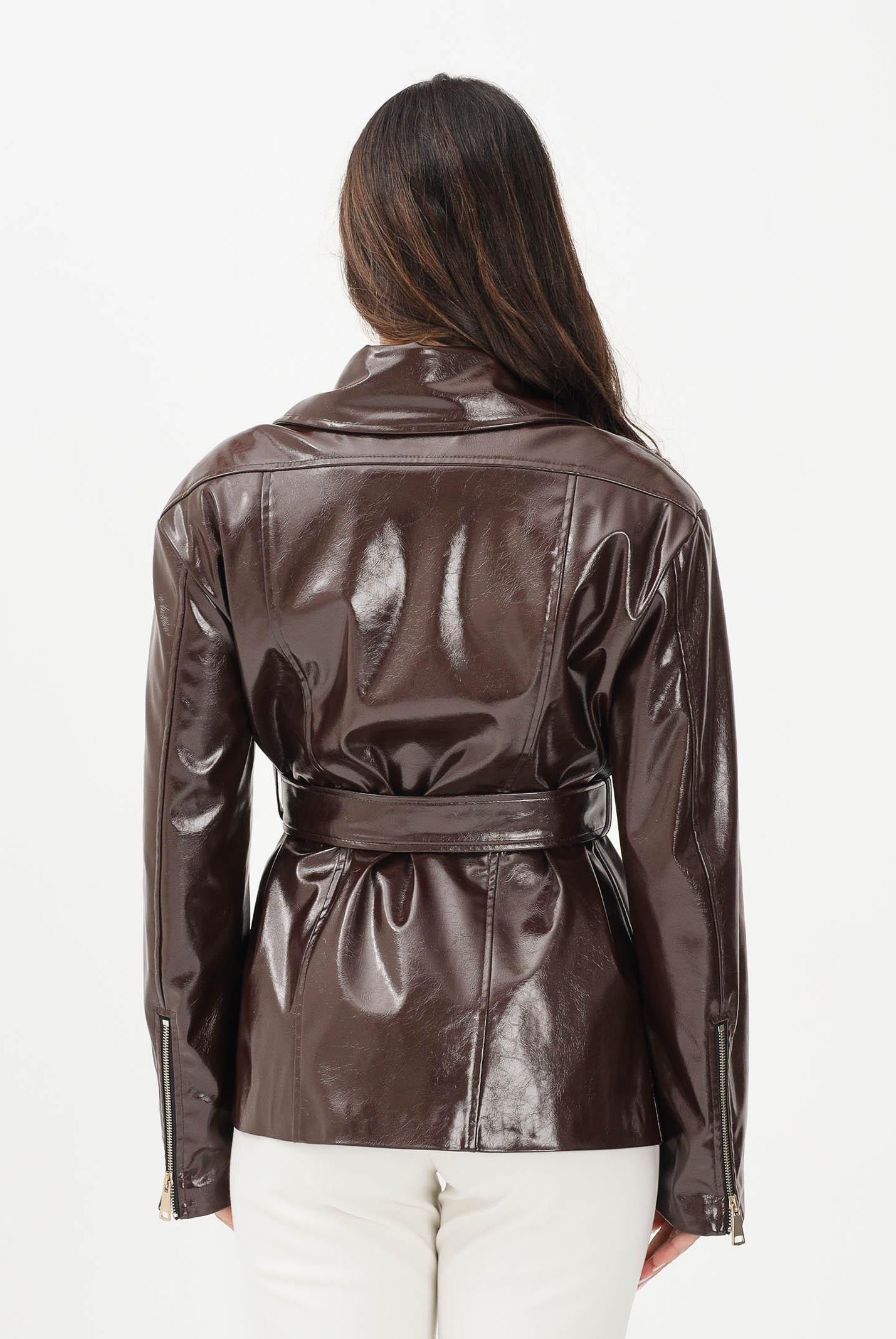 SIMONA CORSELLINI Giubbotto in ecopelle marrone scuro da donna A25CPGB00201 V0746 SIMONA CORSELLINI