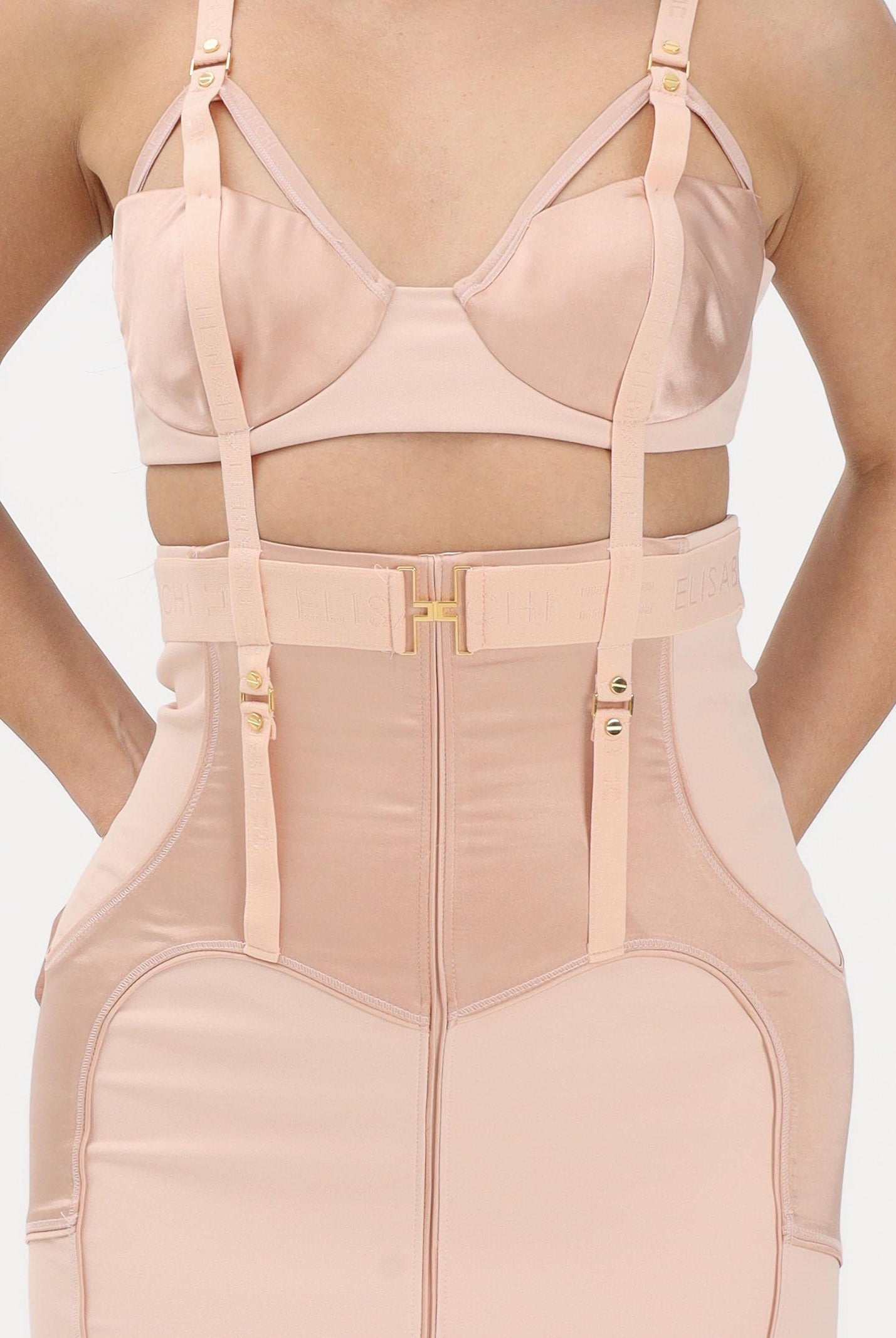 ELISABETTA FRANCHI Abito midi a tubino nude da donna AB88162E2 EA1 ELISABETTA FRANCHI
