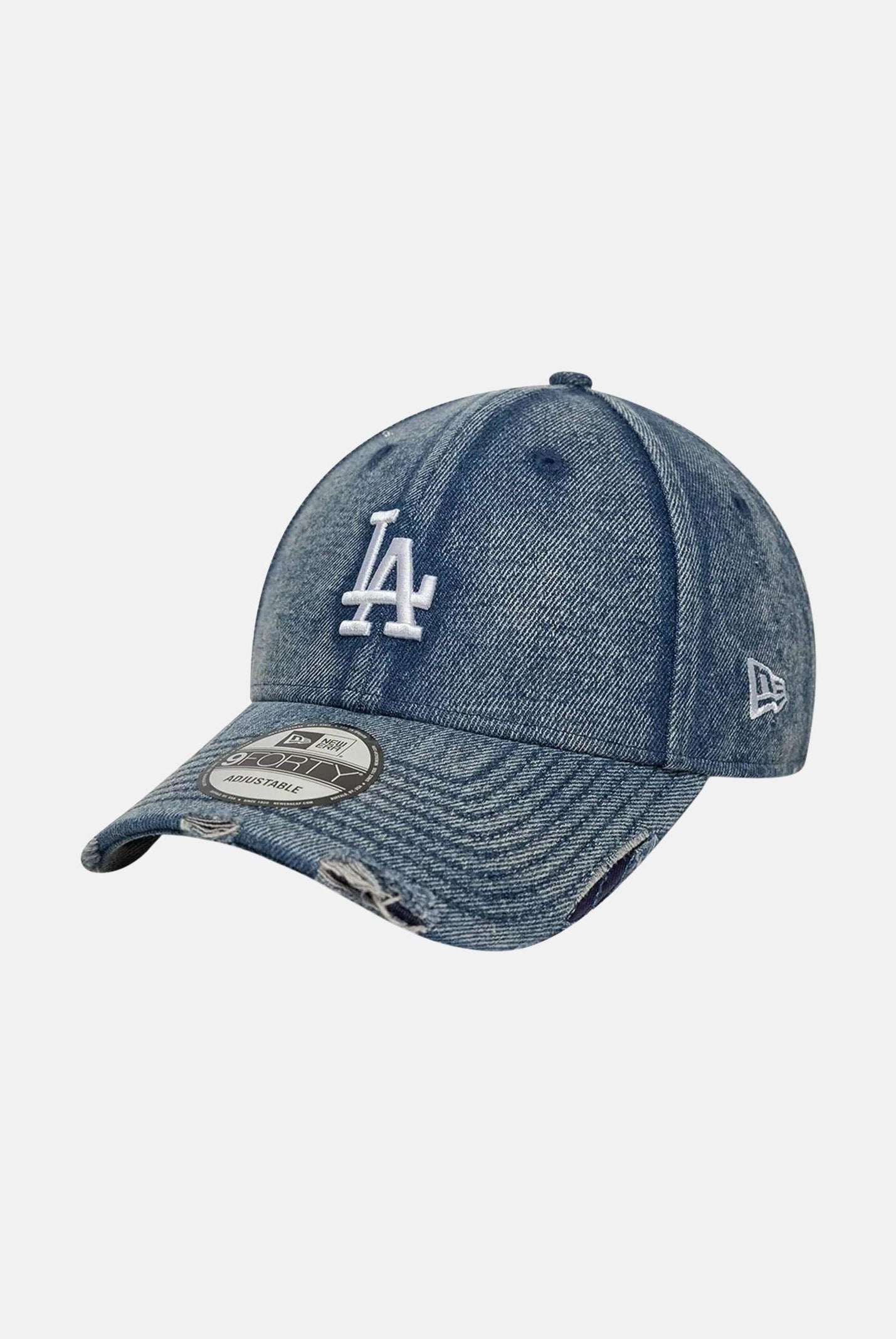 NEW ERA Cappello con visiera 9FORTY LA Dodgers MLB in denim medio per uomo e donna 60856240 . NEW ERA