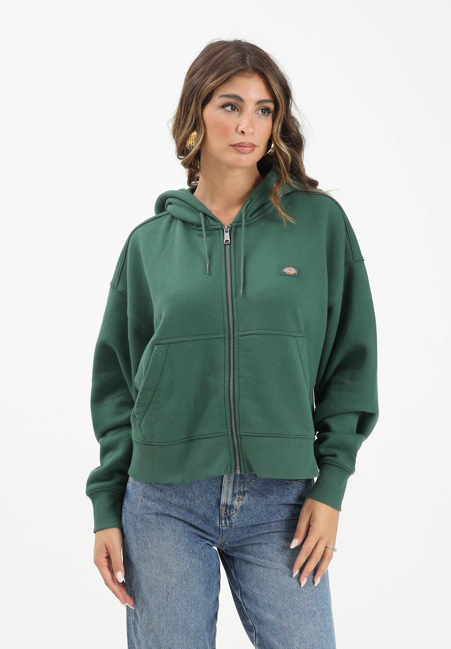 DICKIES Felpa con zip Oakport verde da donna DK0A4Y1ZPIN1 DIckies