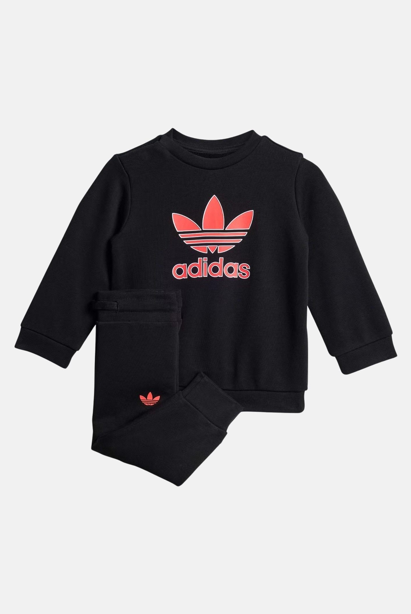 ADIDAS ORIGINALS Tuta Trefoil Crew nera da neonato JW5299 . ADIDAS ORIGINALS