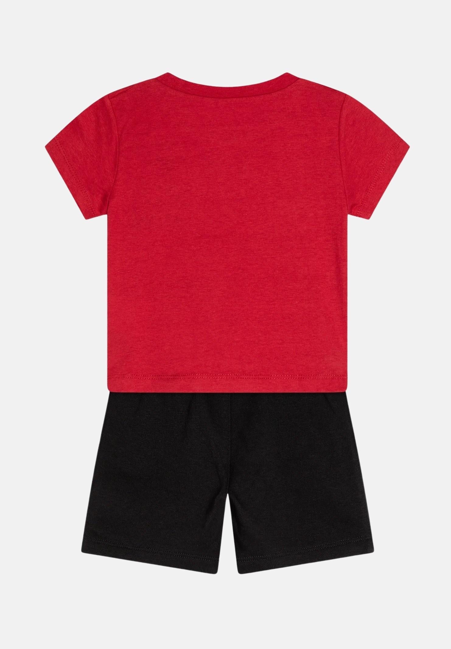 JORDAN Completino rosso e nero da neonato con stampa logo Jumpman 65C138 023 JORDAN