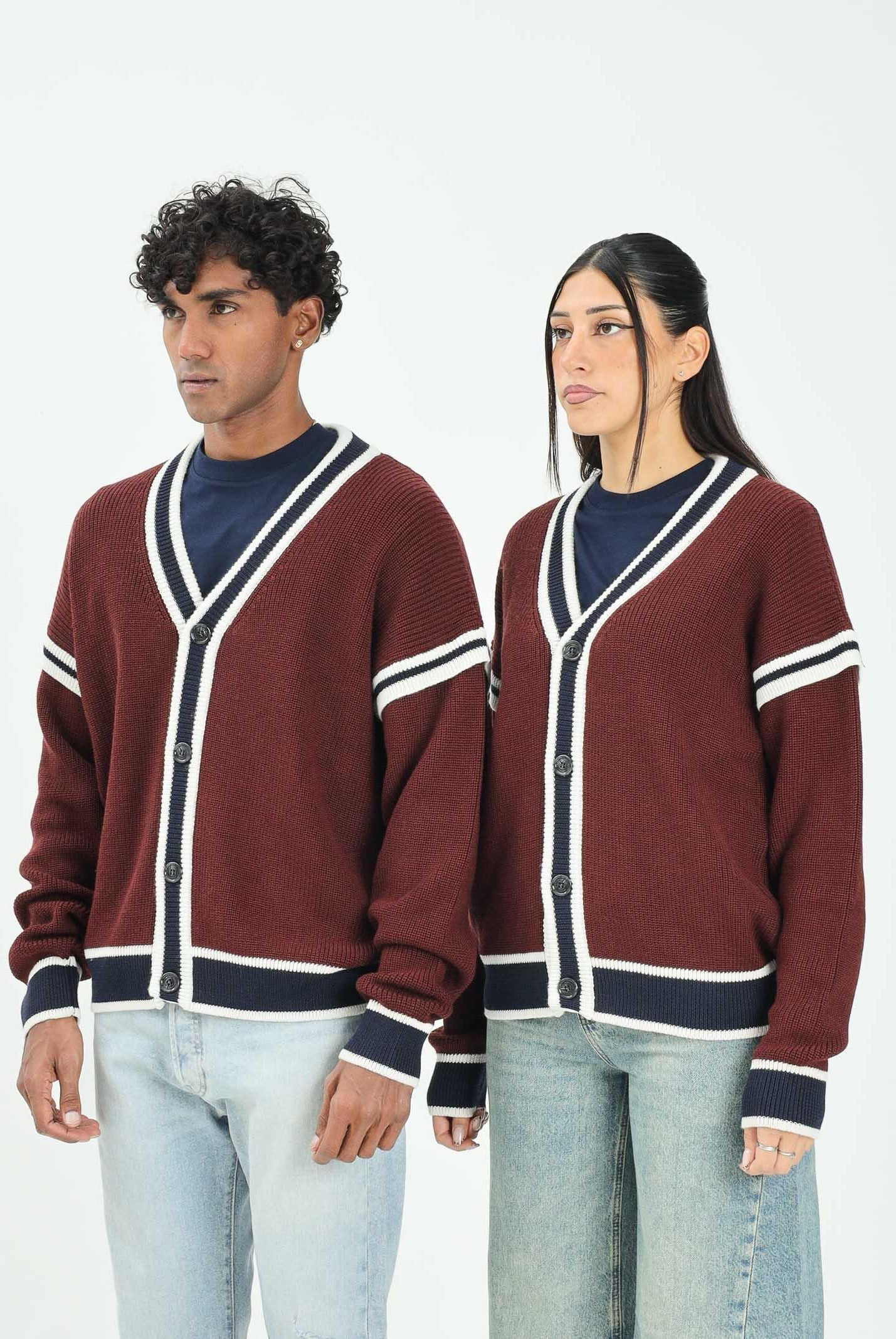 GCDS Cardigan College bordeaux per uomo e donna B2EM1800KI3 49 GCDS