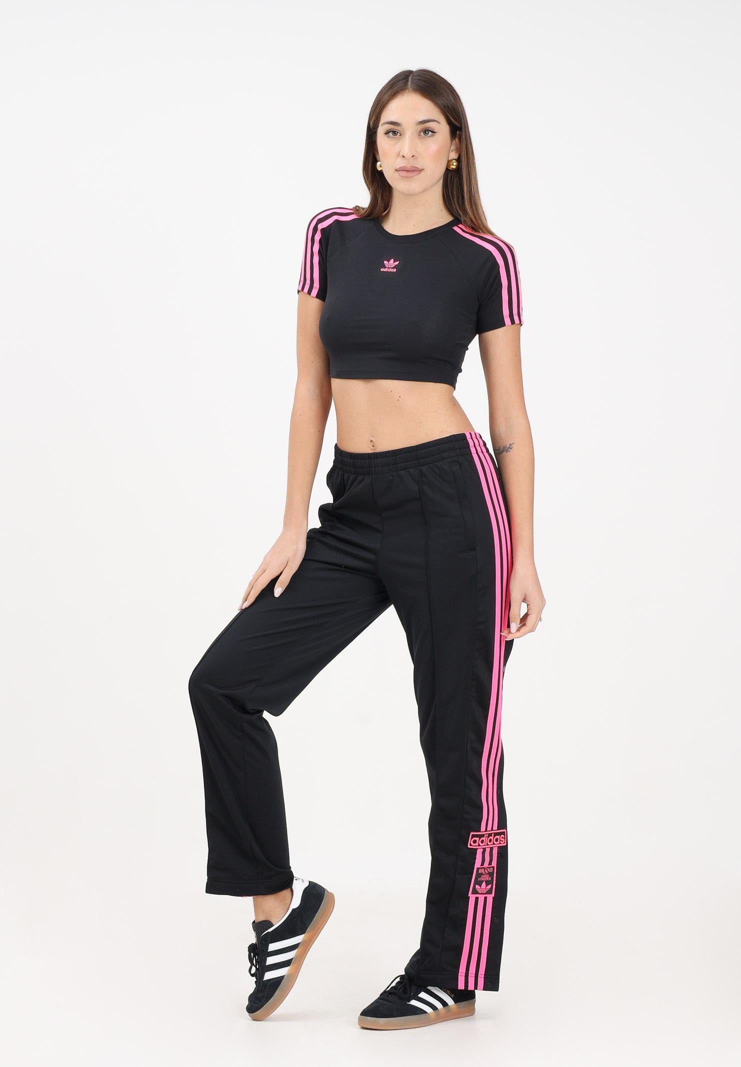 ADIDAS ORIGINALS Pantalone sportivo adibreak nero e fucsia da donna JV7514 . ADIDAS ORIGINALS