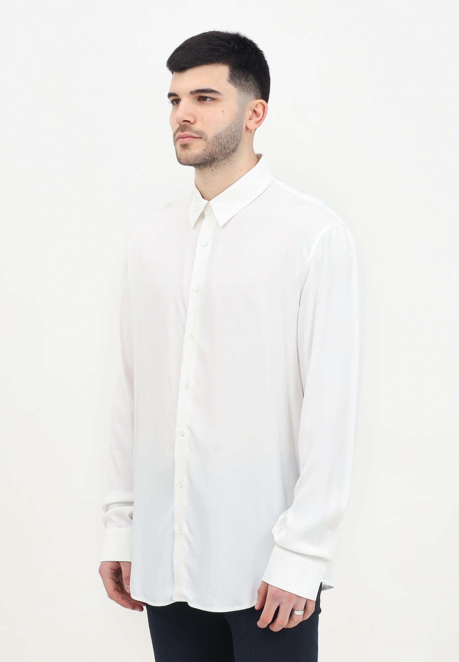 Camicia a manica lunga bianca da uomo 5C0310/A093U W103 PATRIZIA PEPE